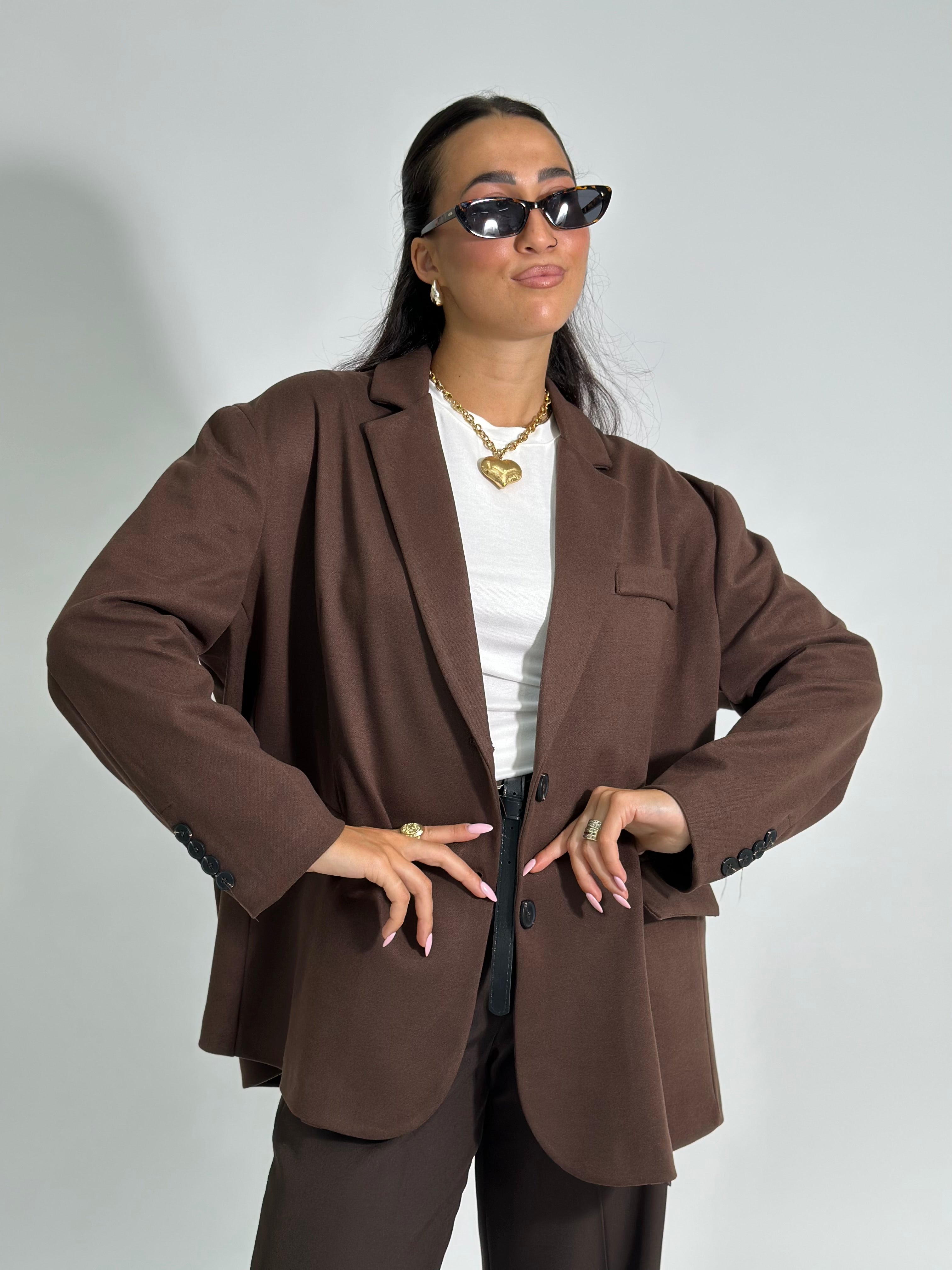 Giacca over 24371D MARRONE