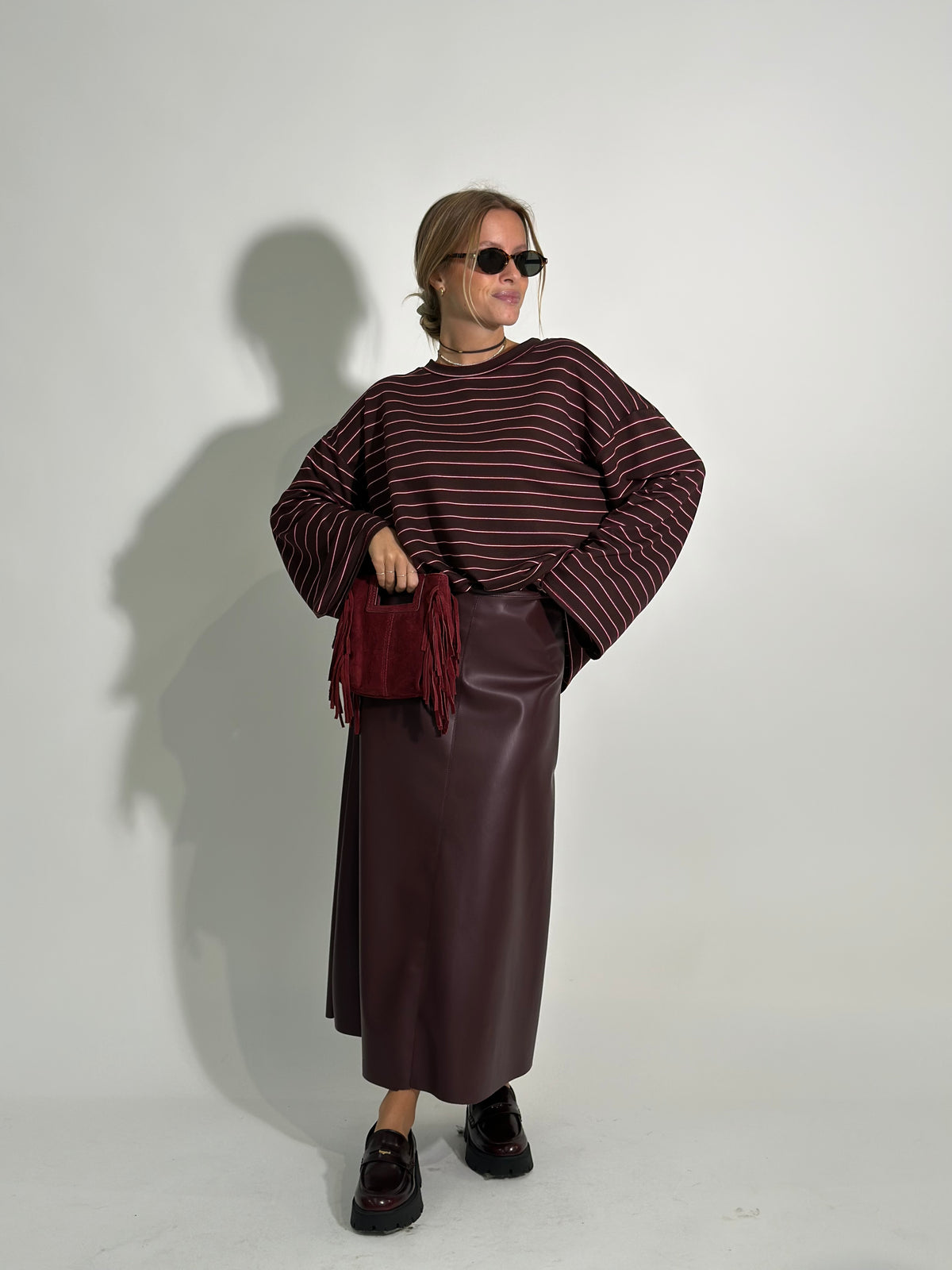 Maglia felpa riga stretta 2904-B BORDO'