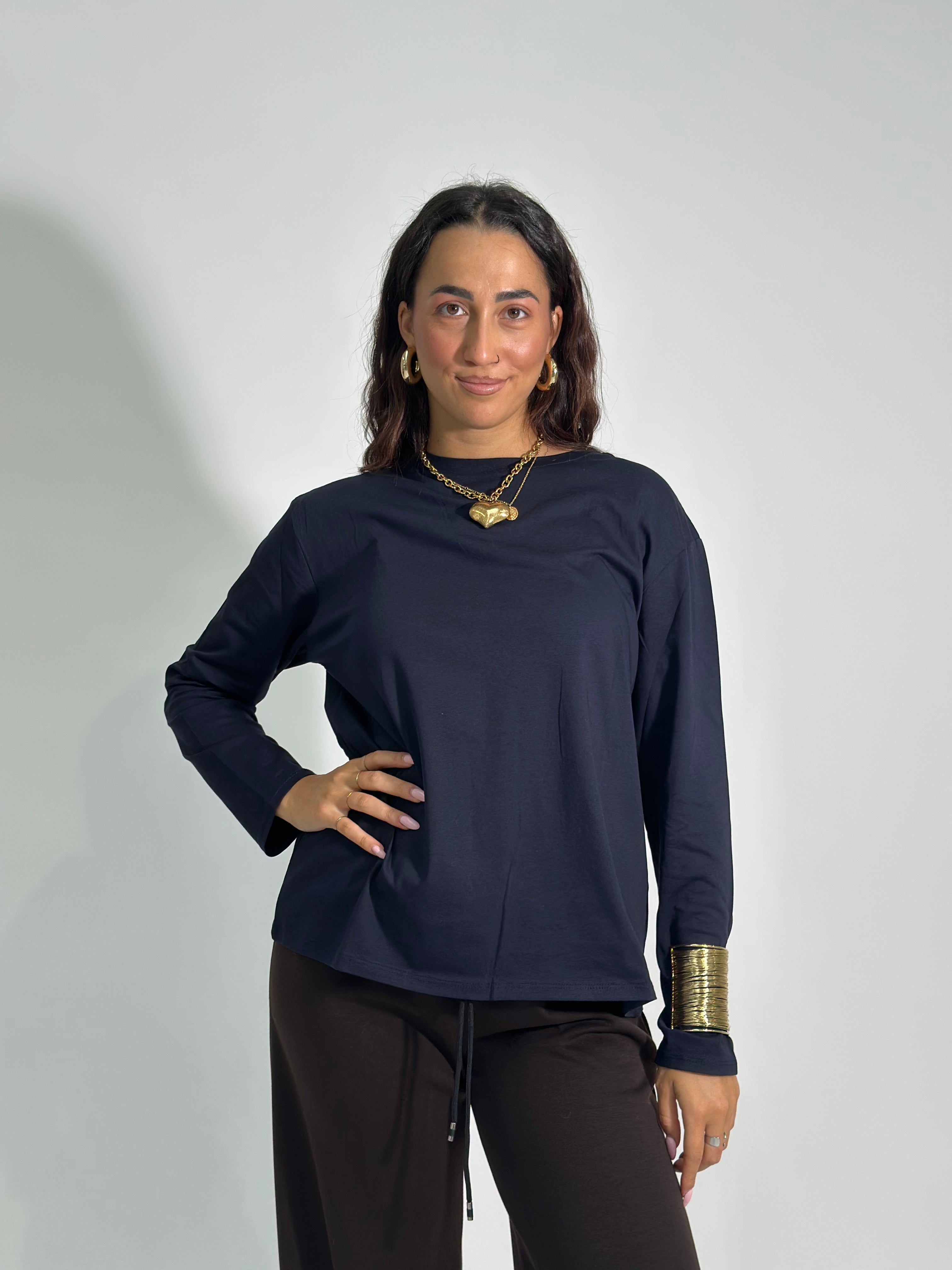 T-shirt lunga 23100 BLU