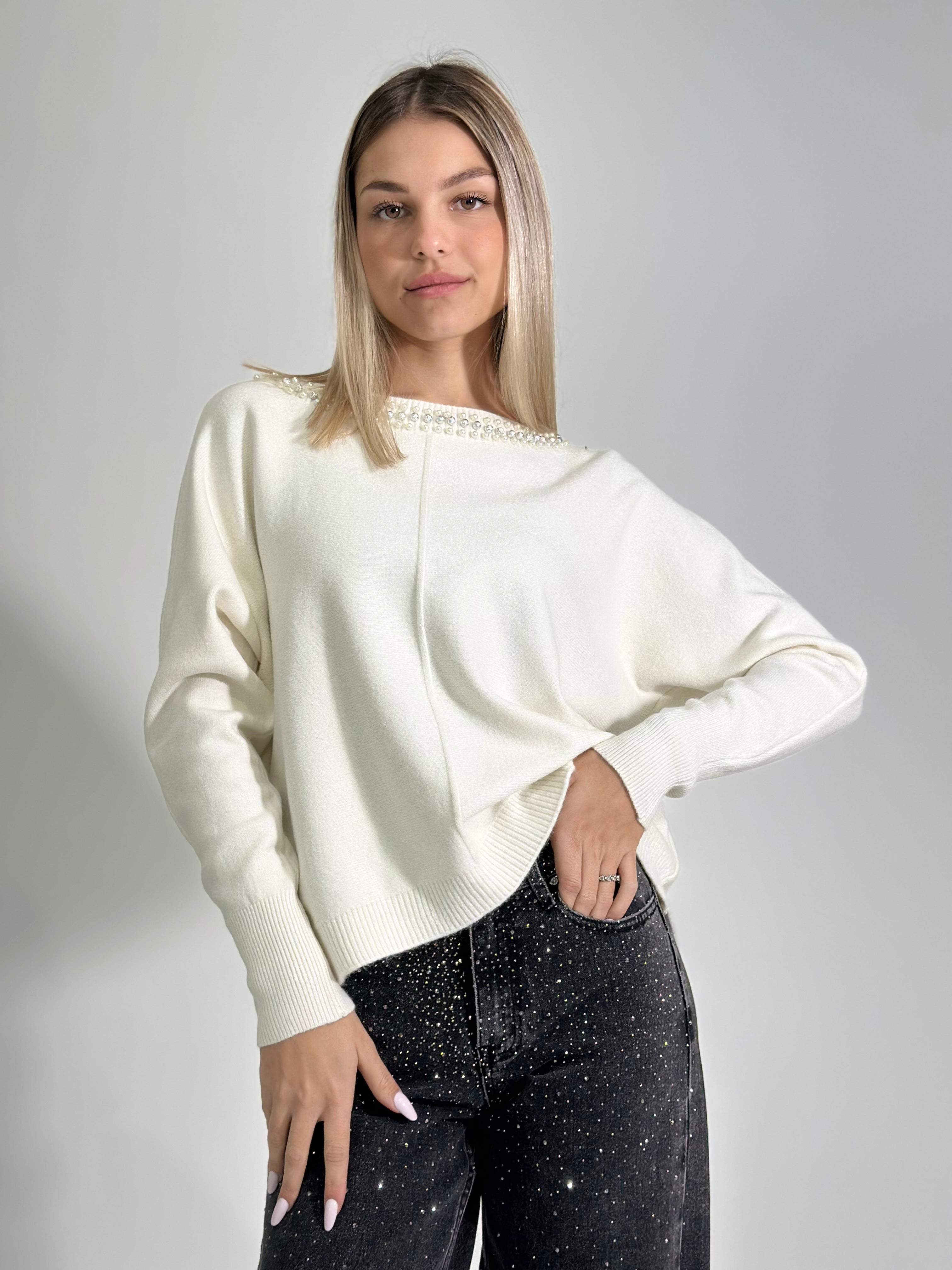 Maglia collo perle 60628 3+1 OMAGGIO