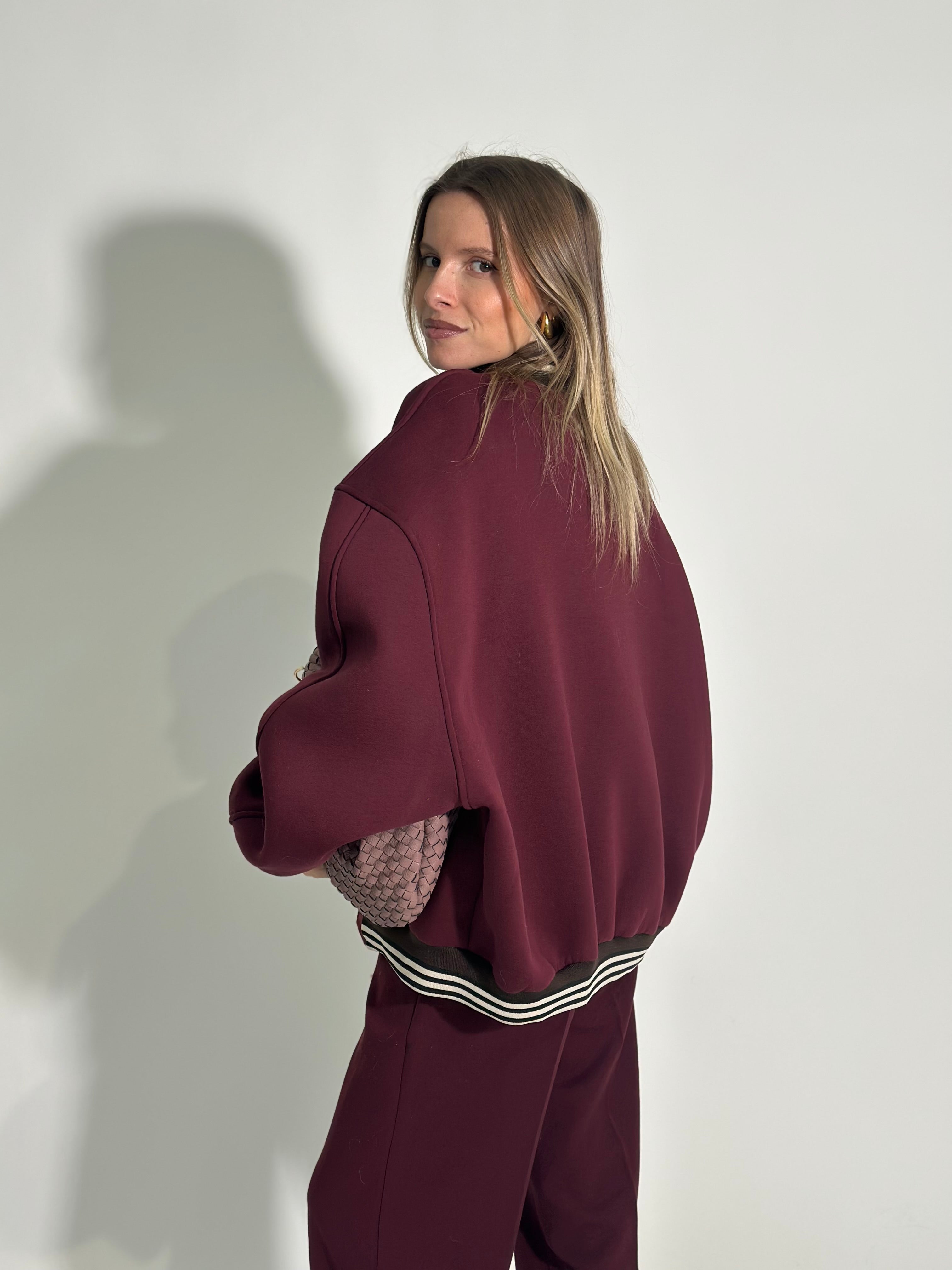 Giacca bomber felpata 3843 BURGUNDY