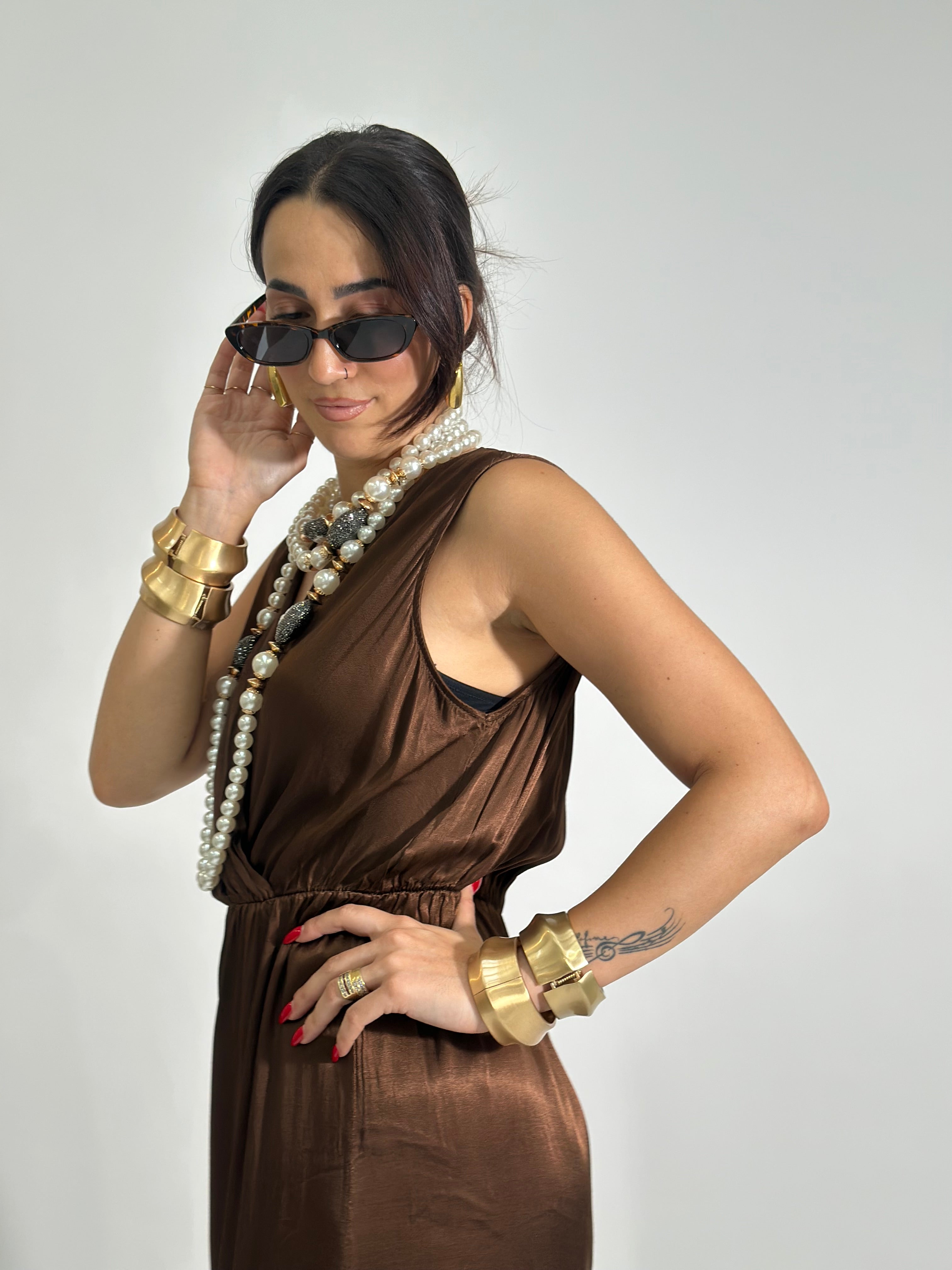 Tuta satin 6508 BROWN