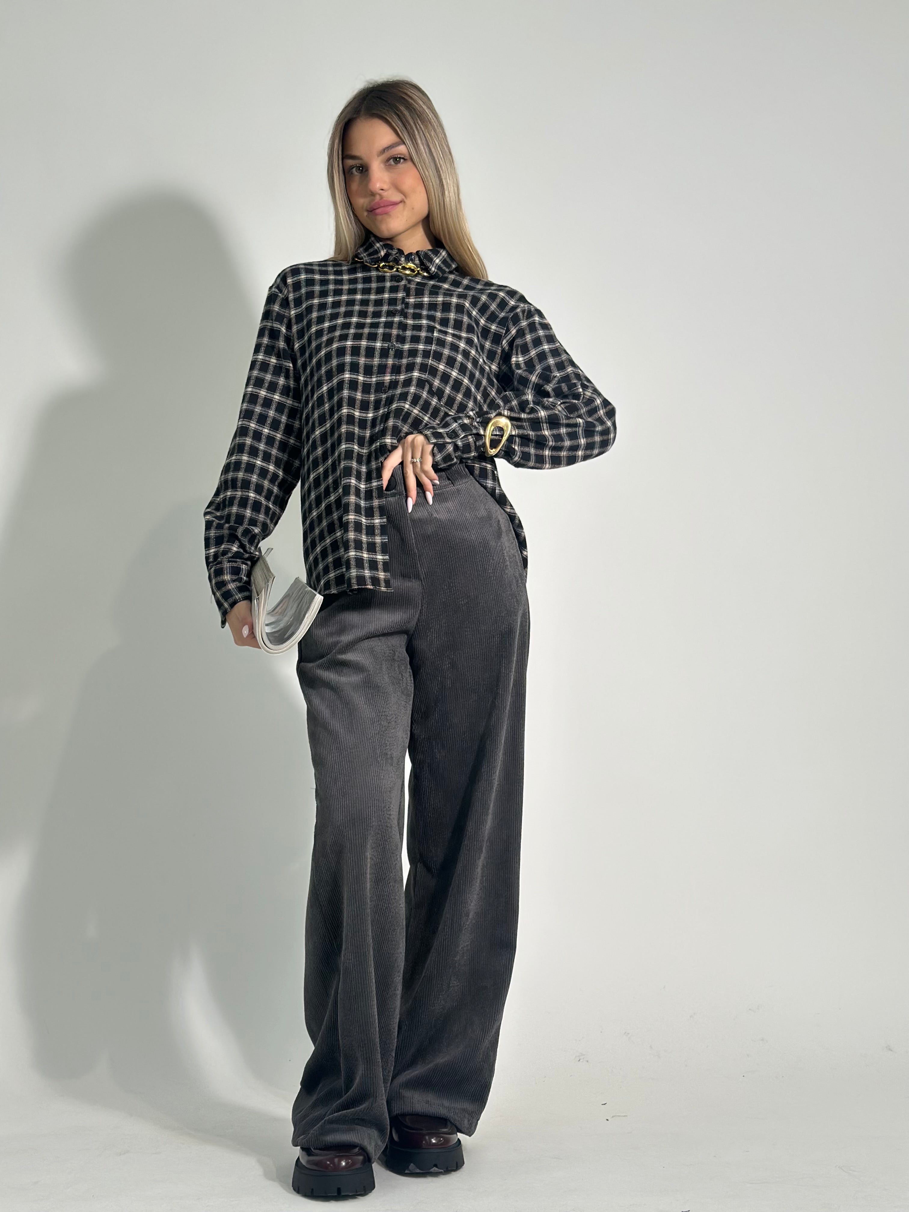 Pantalone velluto 3570 GRIGIO