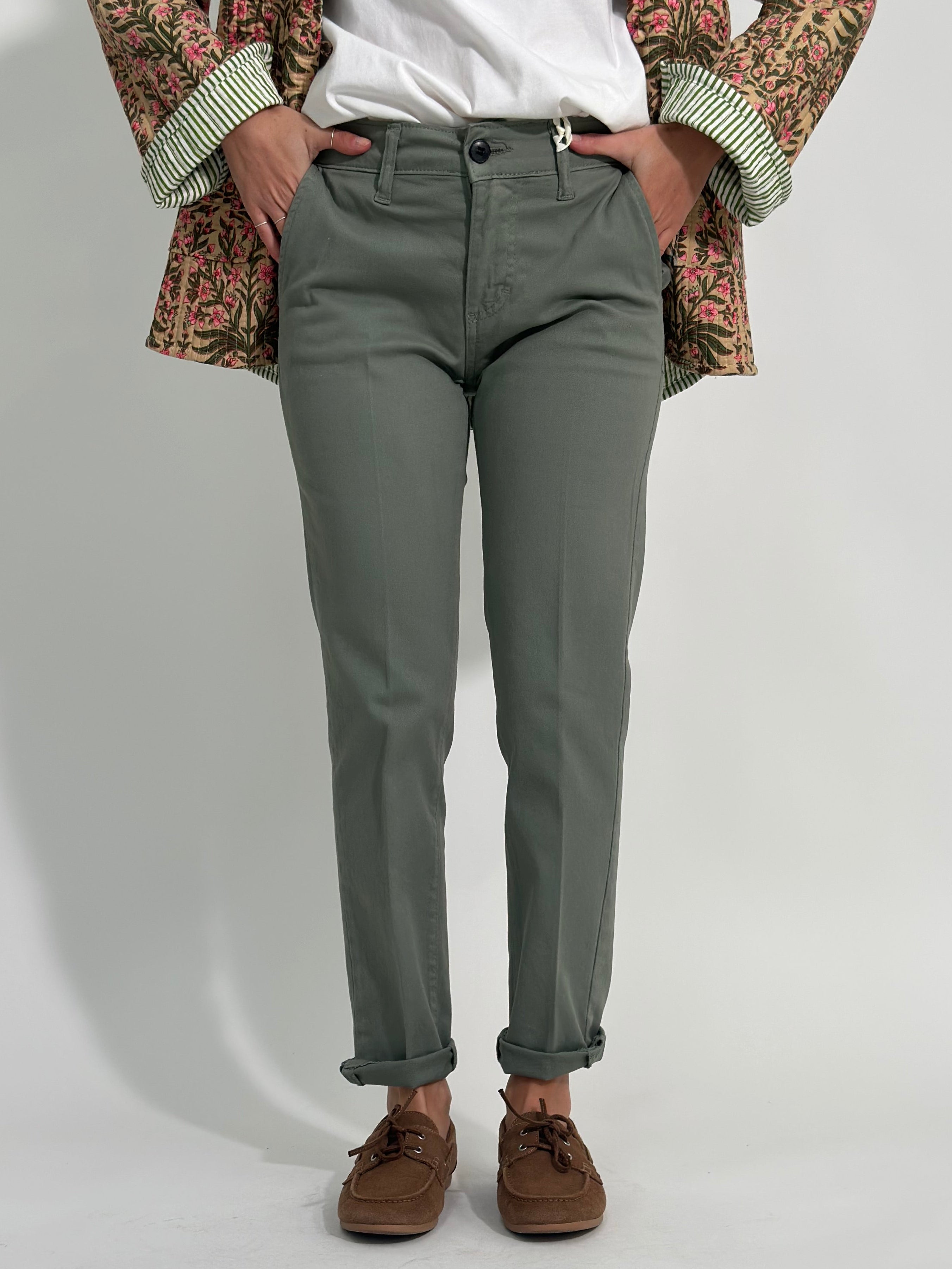 Pantalone chino Capri V869 VERDE