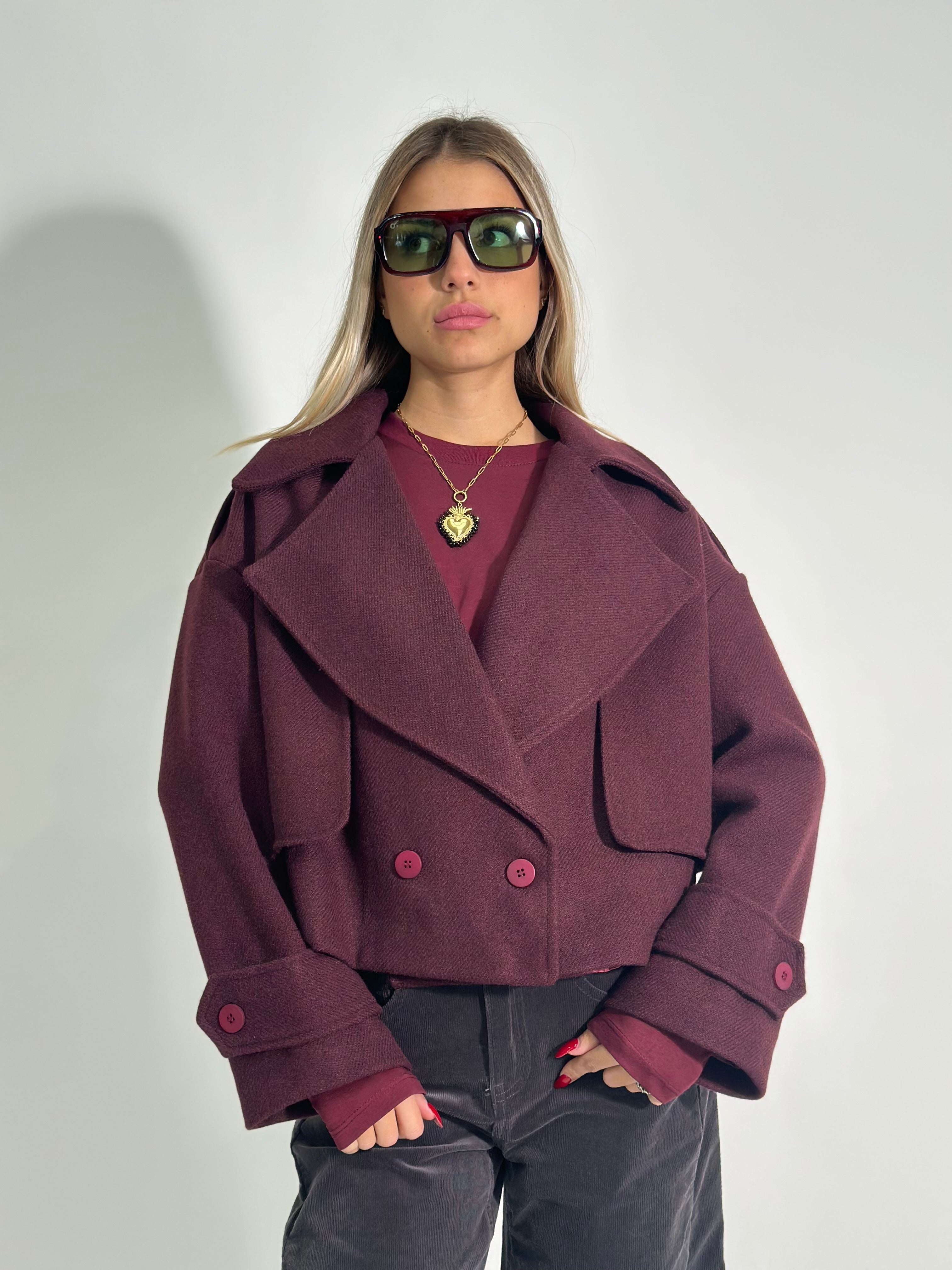 Trench crop CH881 BURGUNDY
