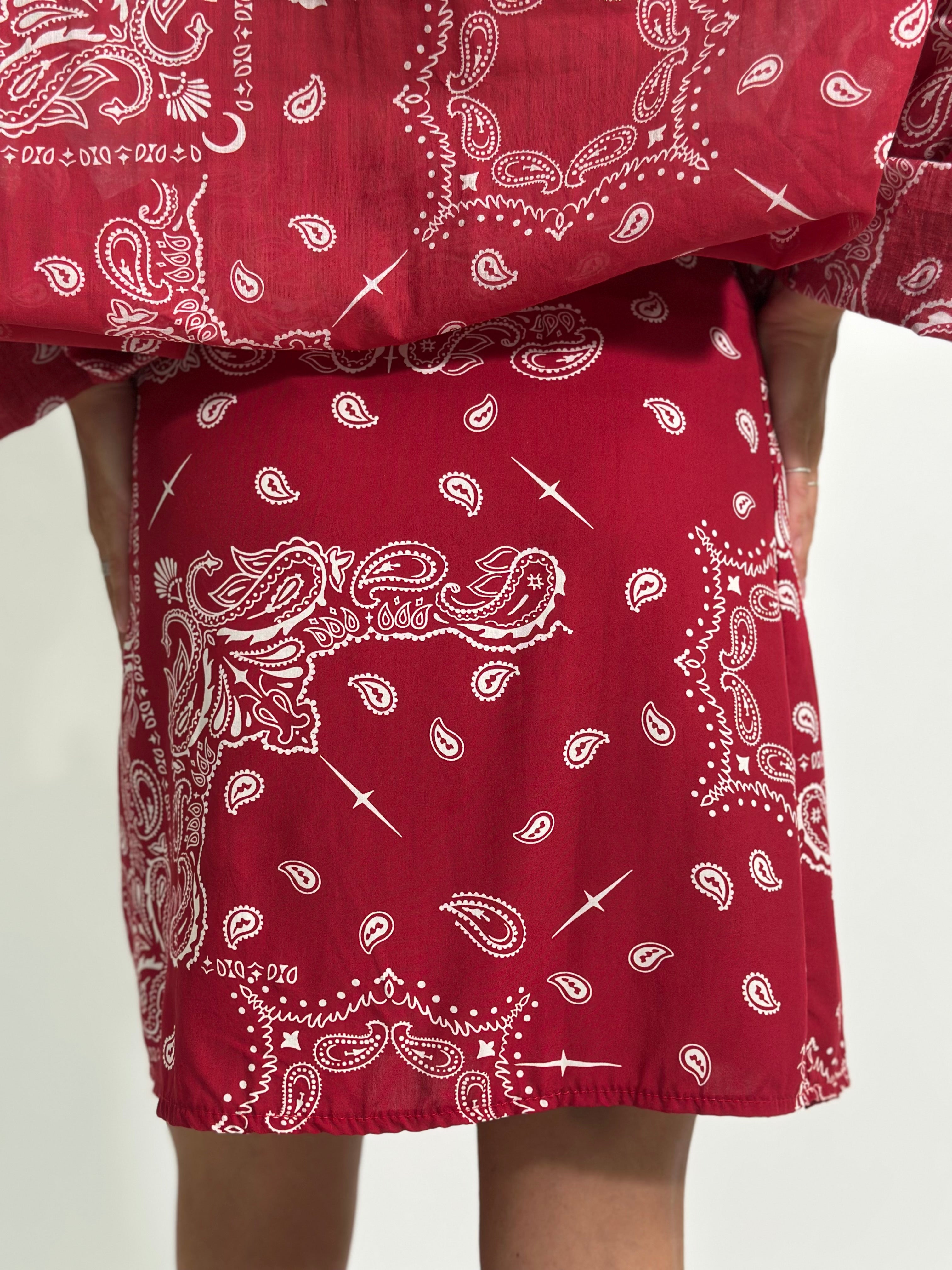 Gonna pareo corta bandana 26271 ROSSO