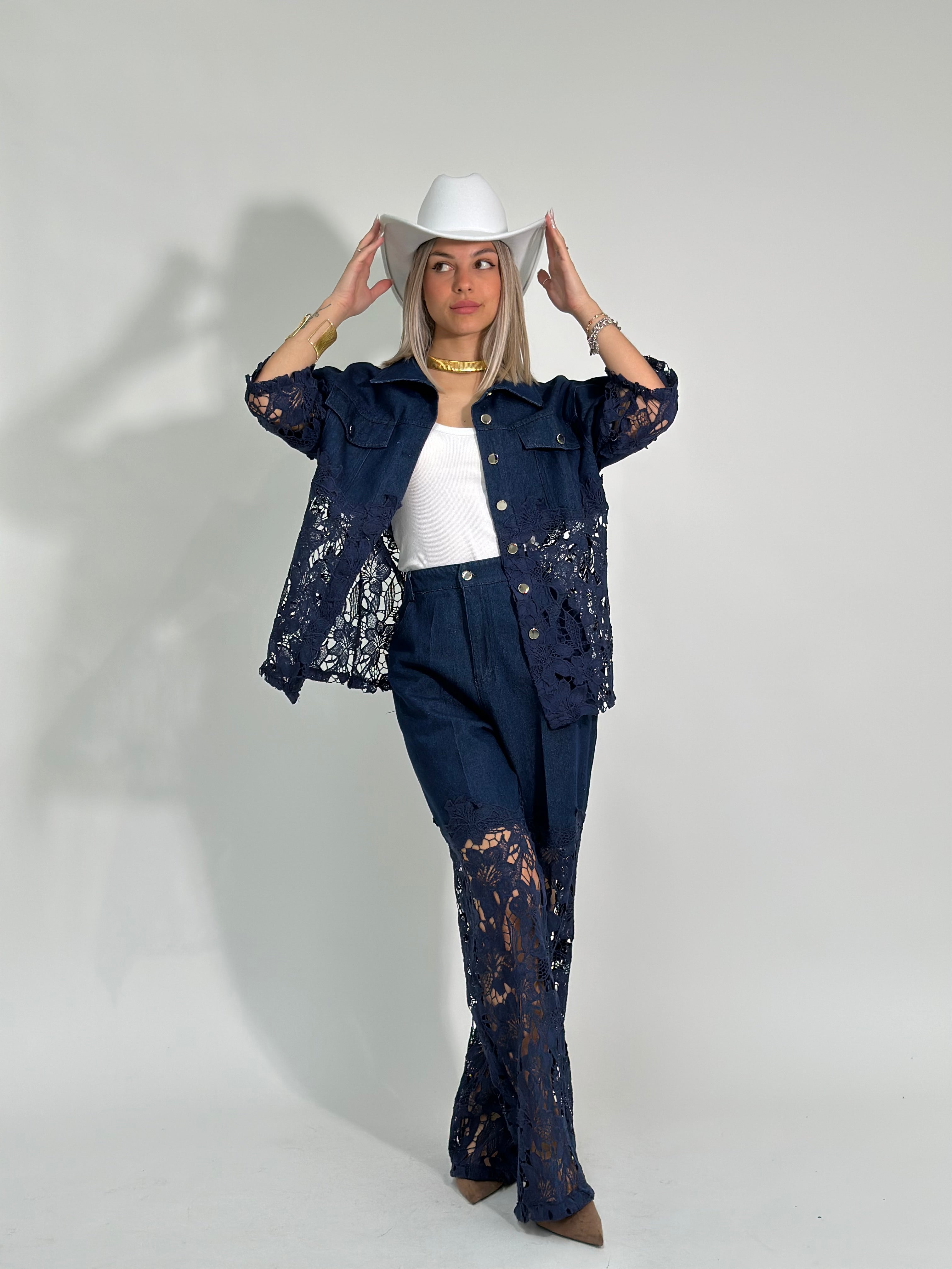 Completo denim e pizzo 97191 BLU JEANS