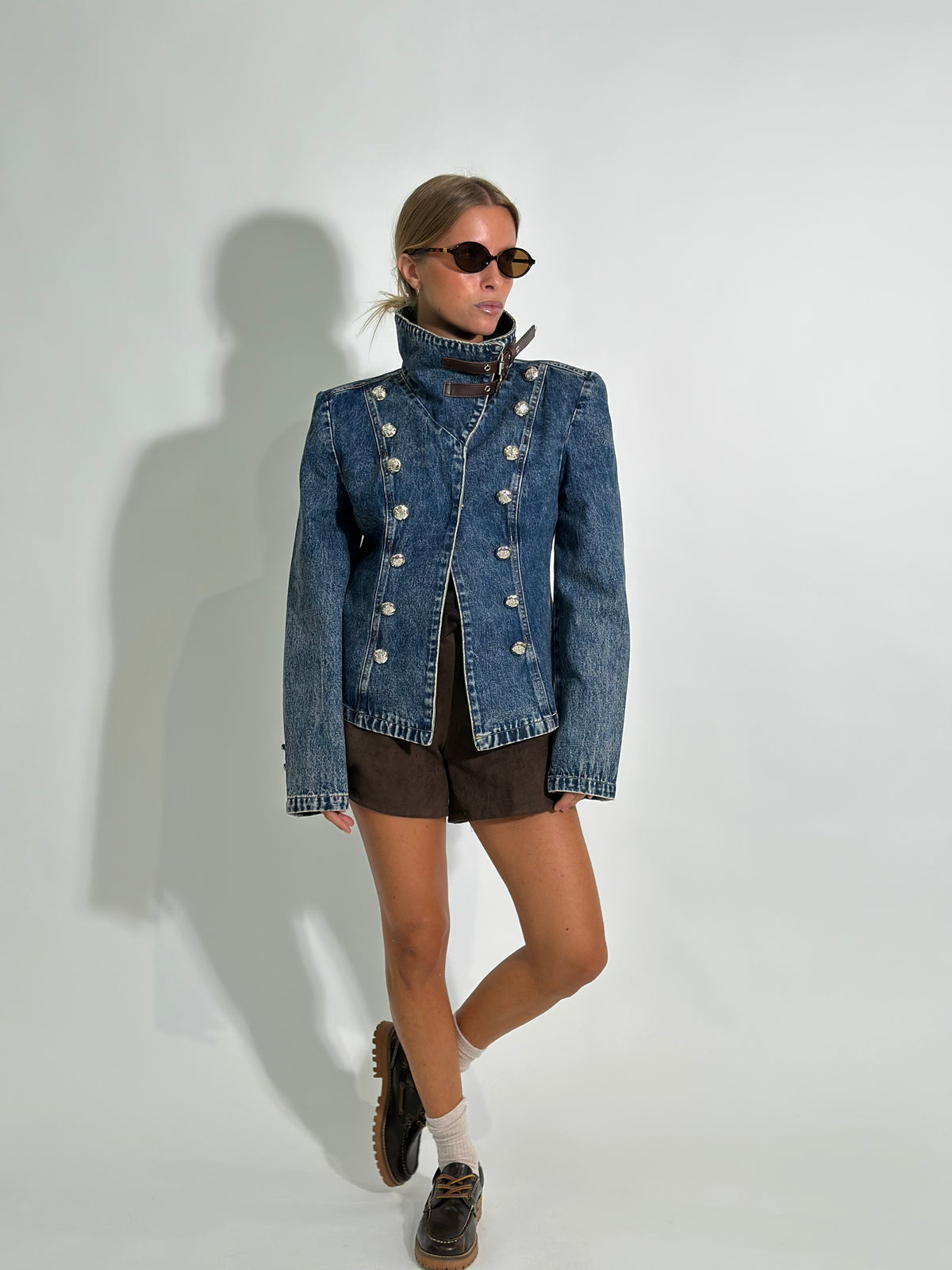 Giacca denim fibbie 2769