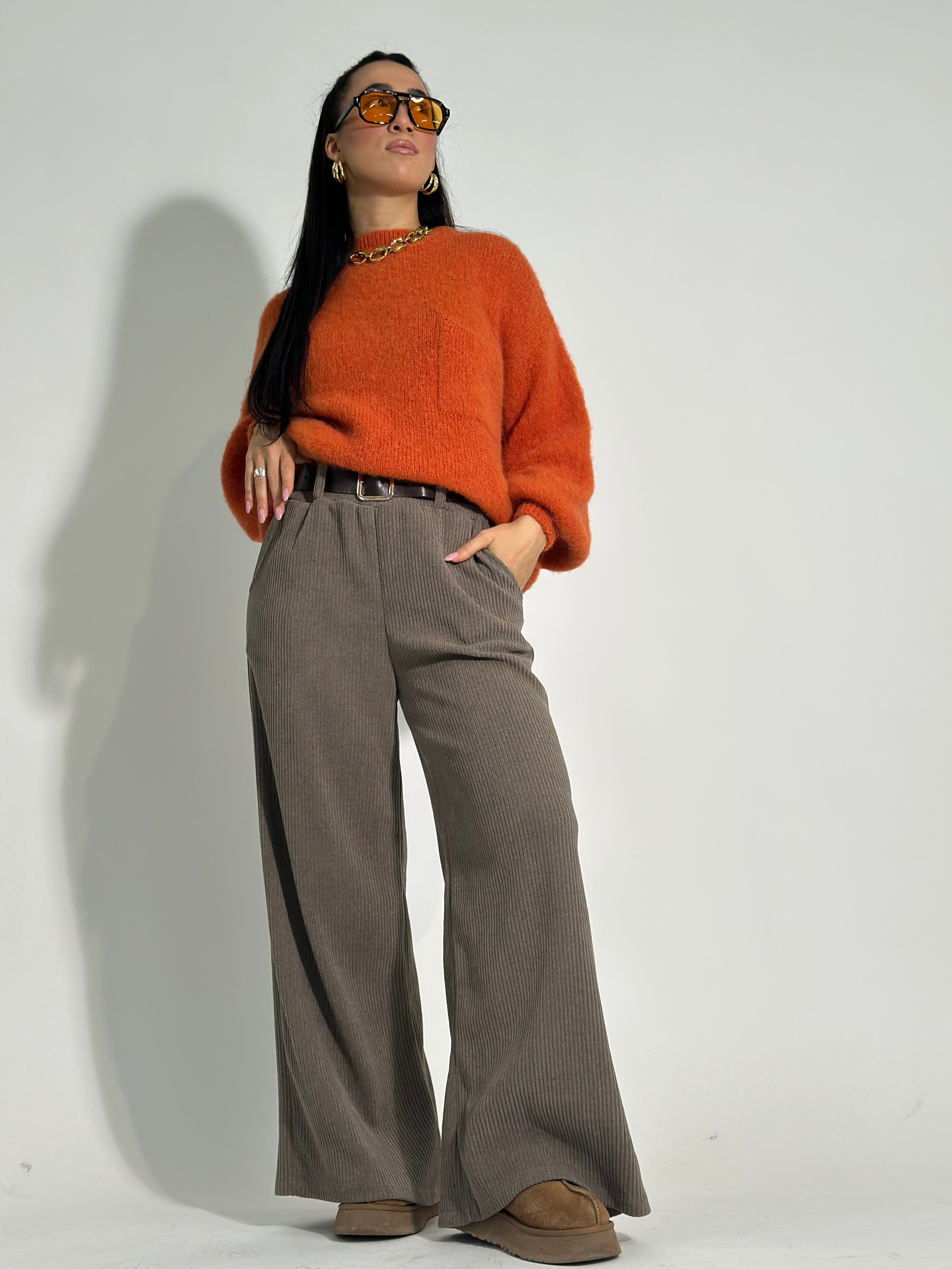 Pantalone costina 6156 TAUPE