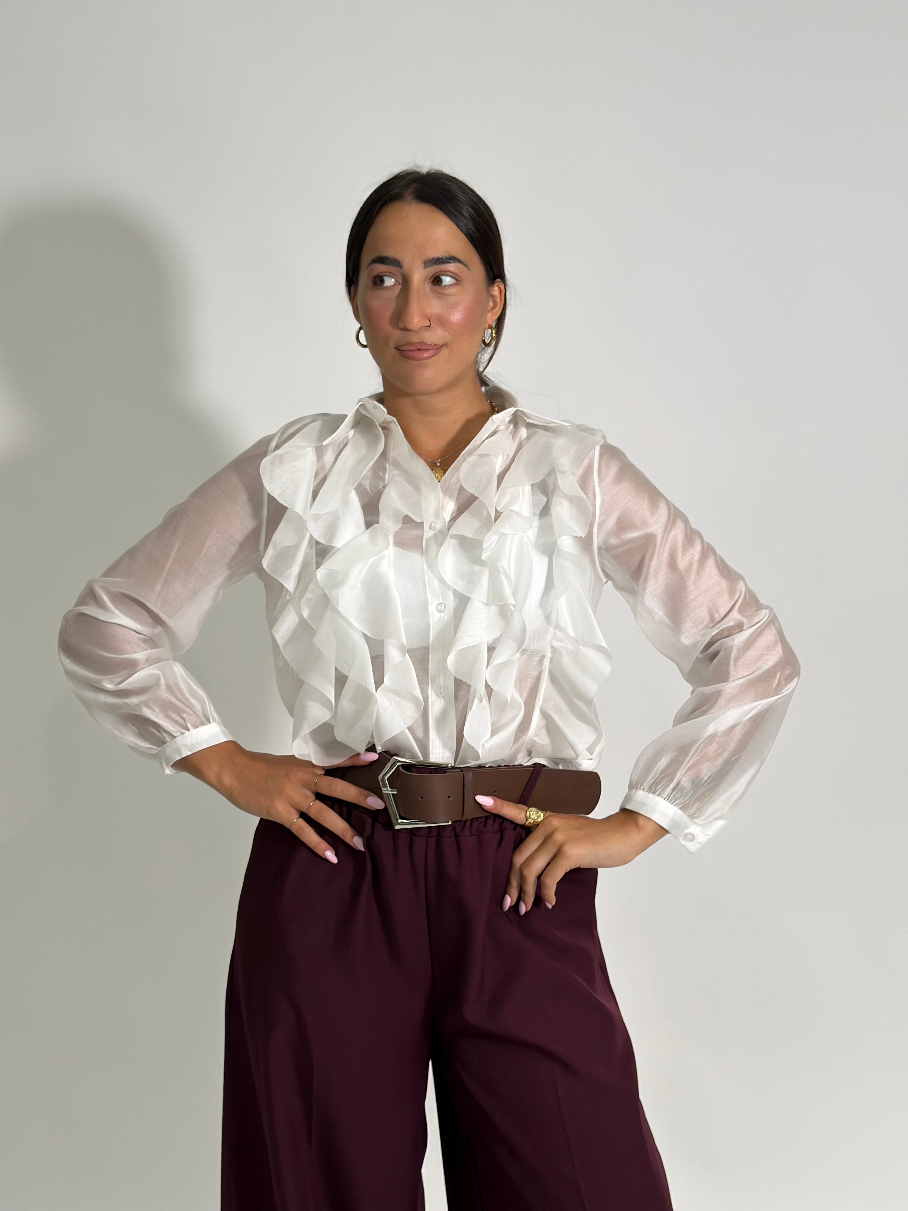 Camicia volant 27704 BIANCO