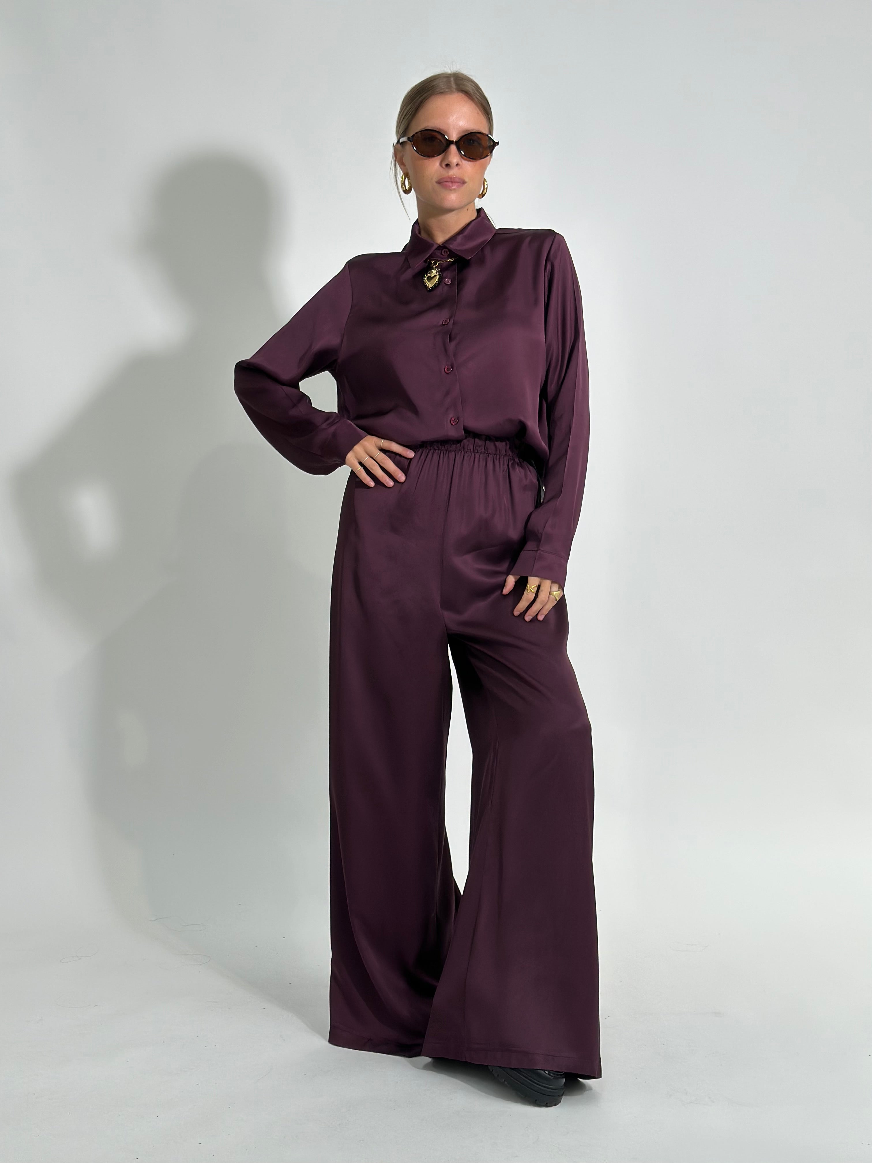 Pantalone fluido 2577 BORDO'