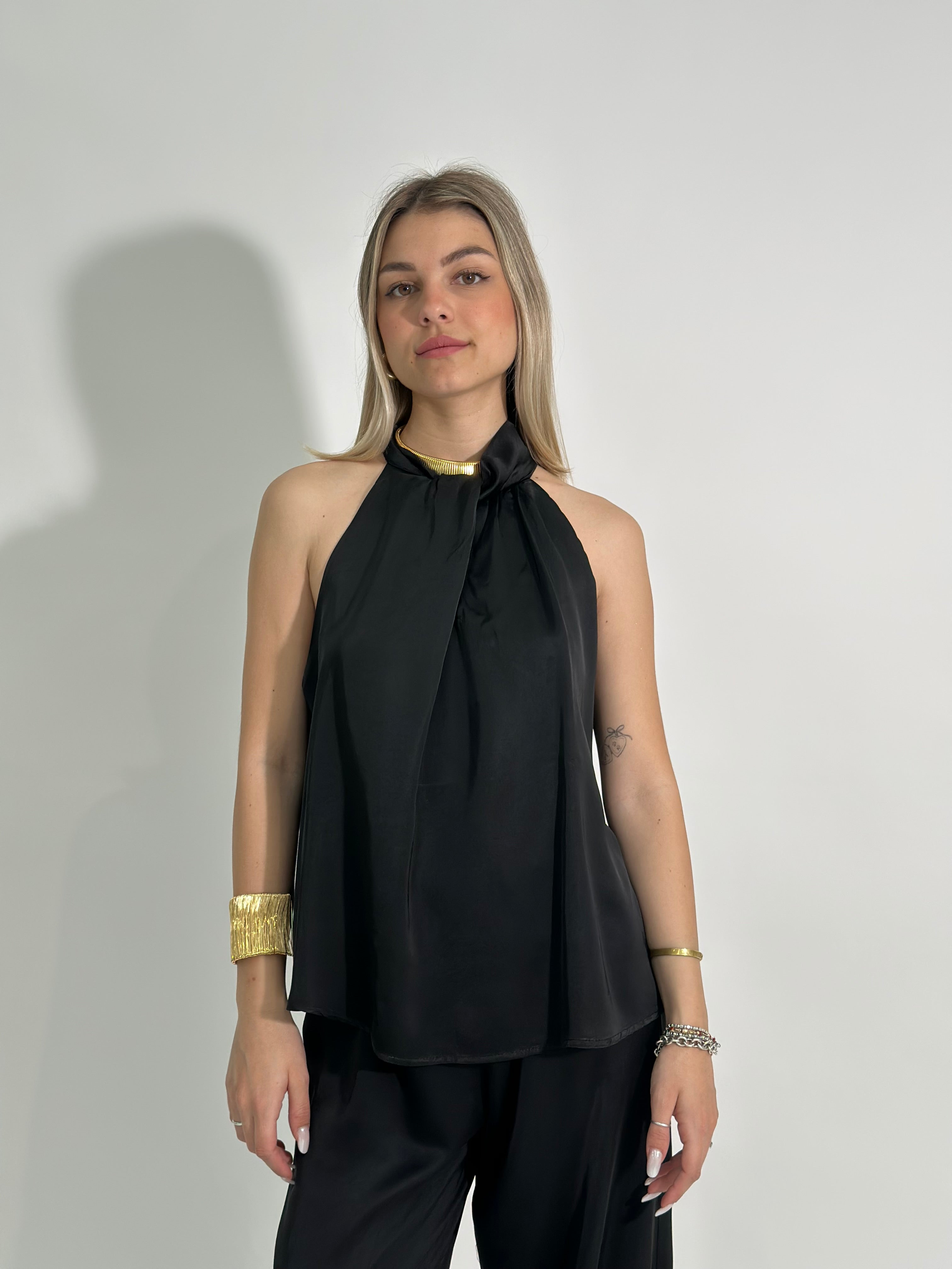 Camicia satin nodo 54079