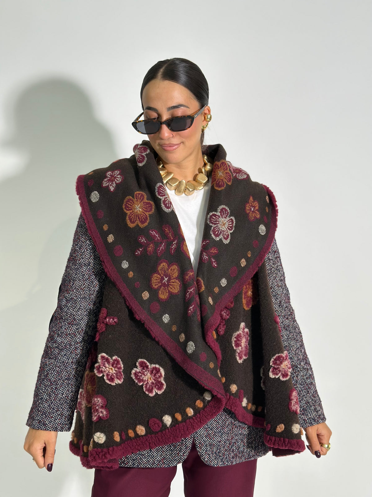 Giacca poncho 67041 MORO