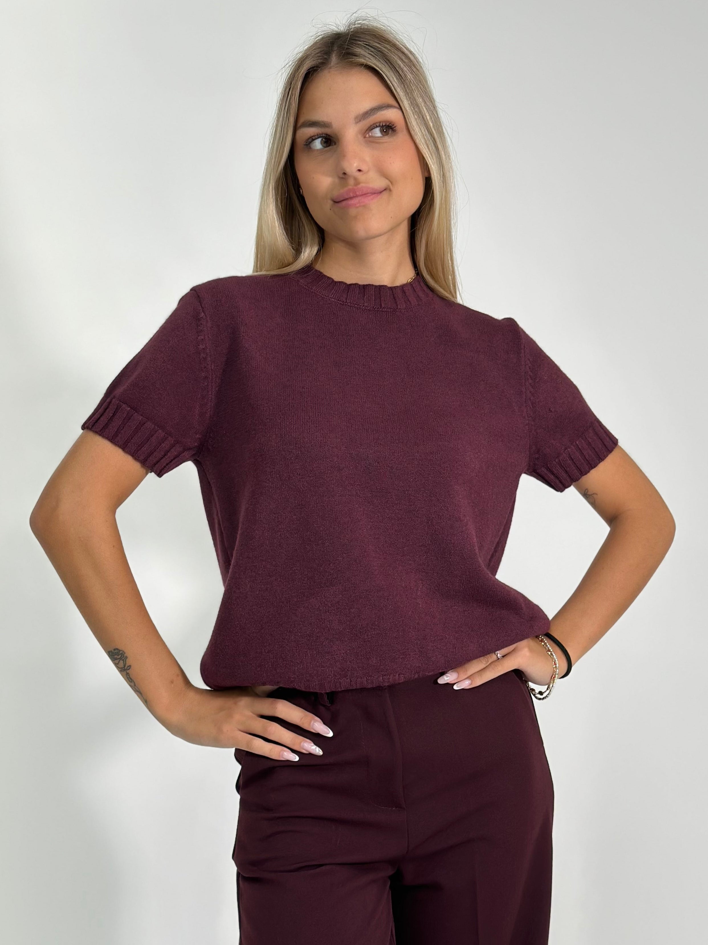 Maglia scatoletta 112 BURGUNDY