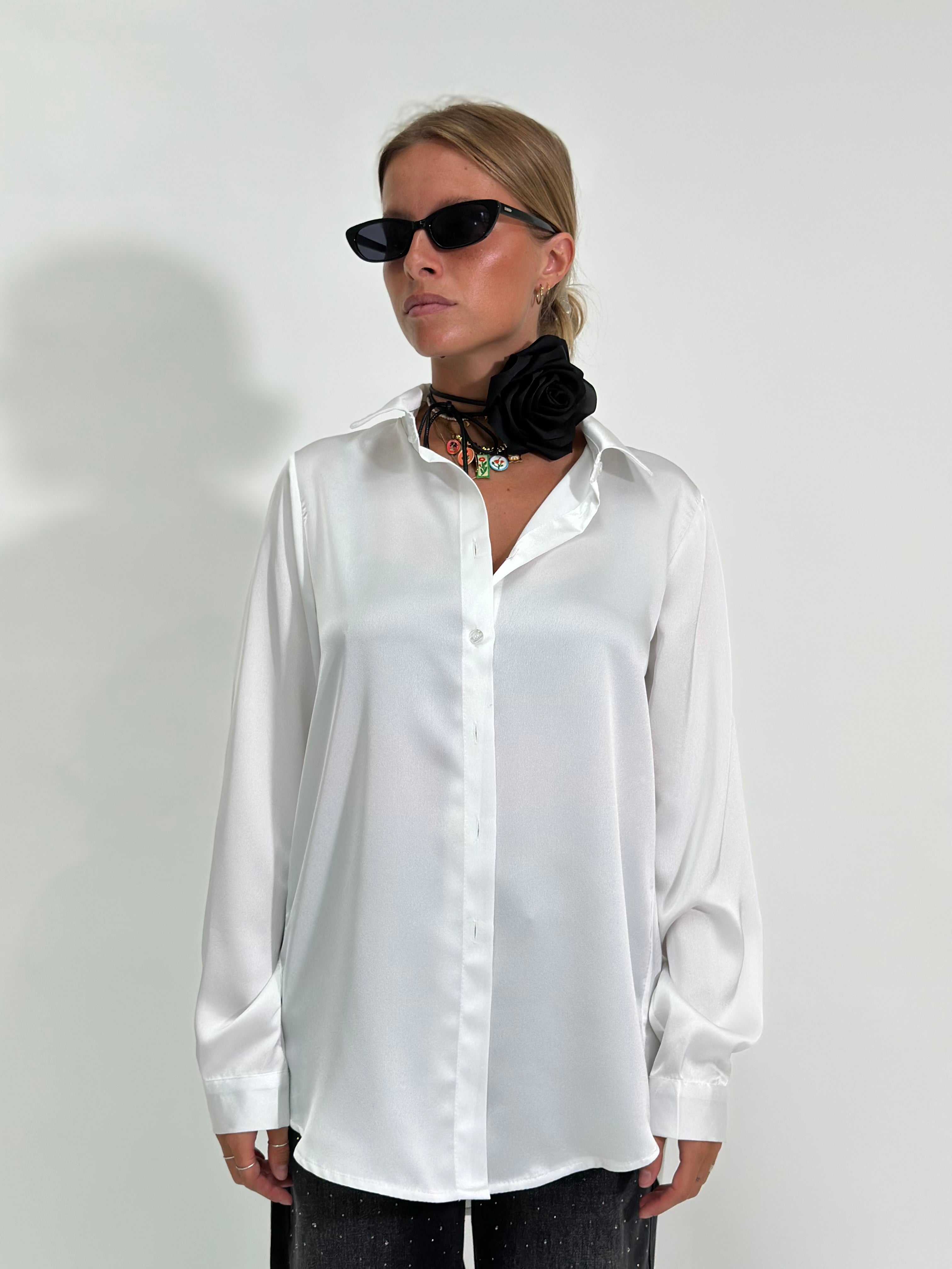 Camicia satin 24244 T.U. BIANCO