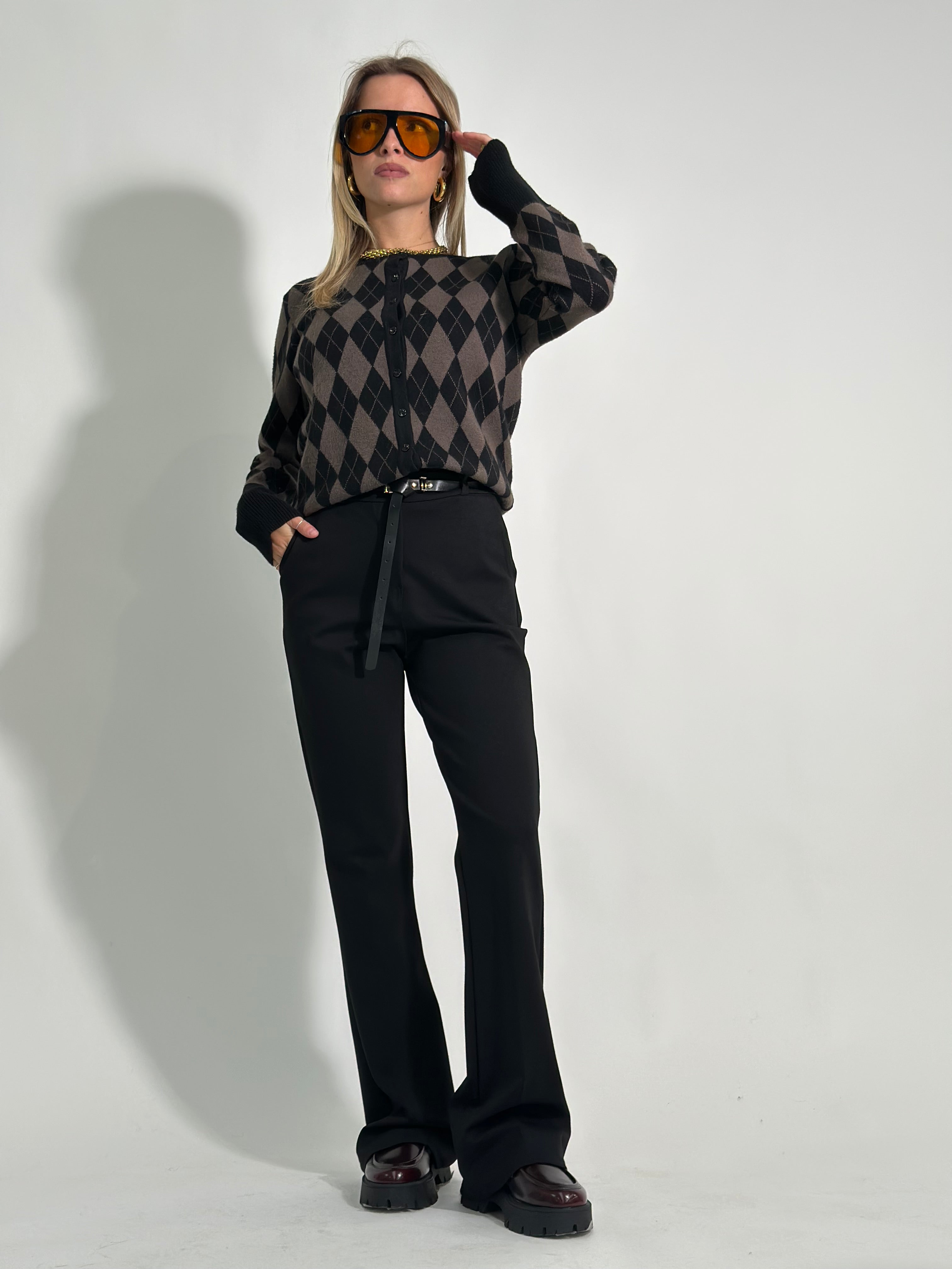 Pantalone flare tasca 51134 NERO