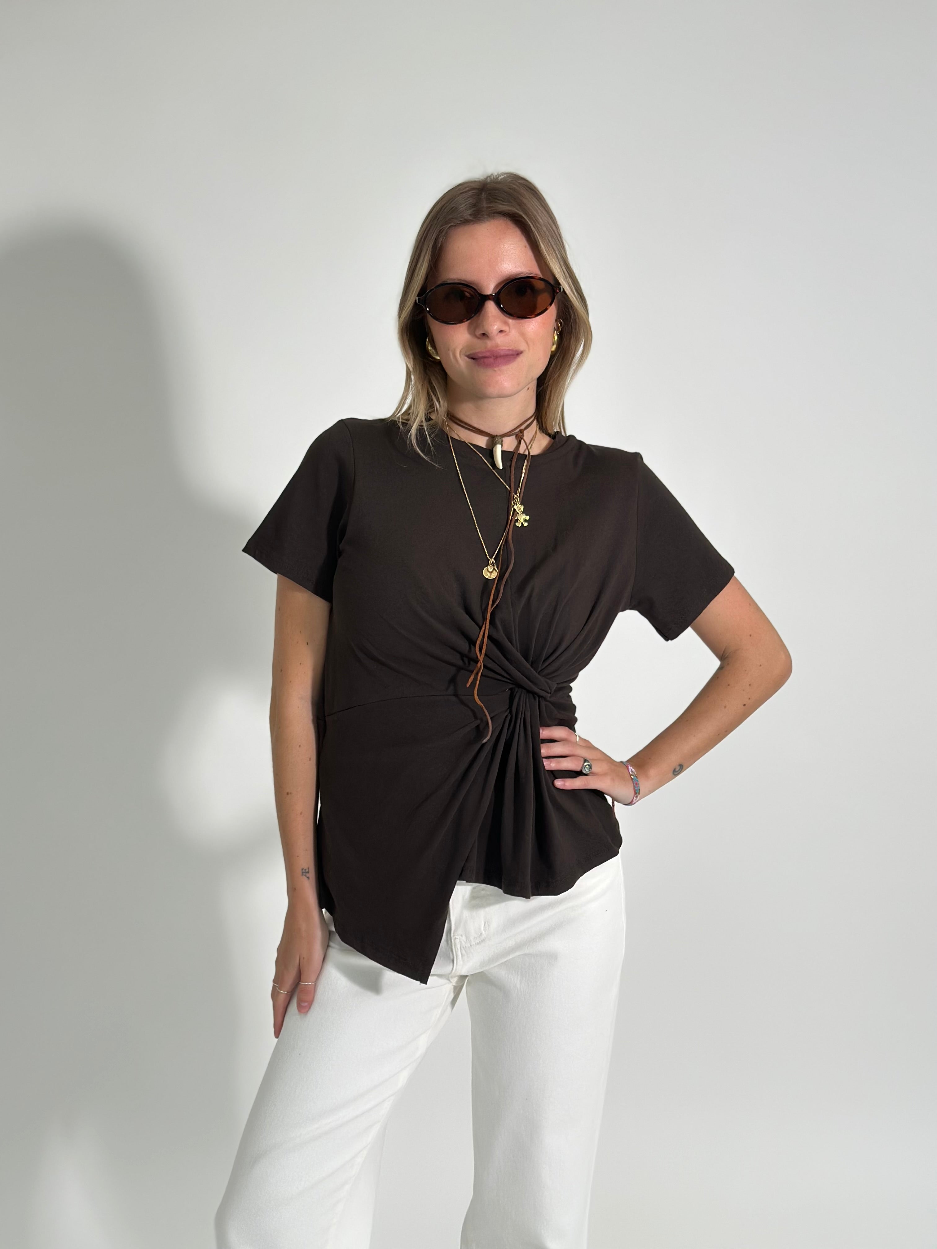 Maglia nodo slim MM264 CAFFE