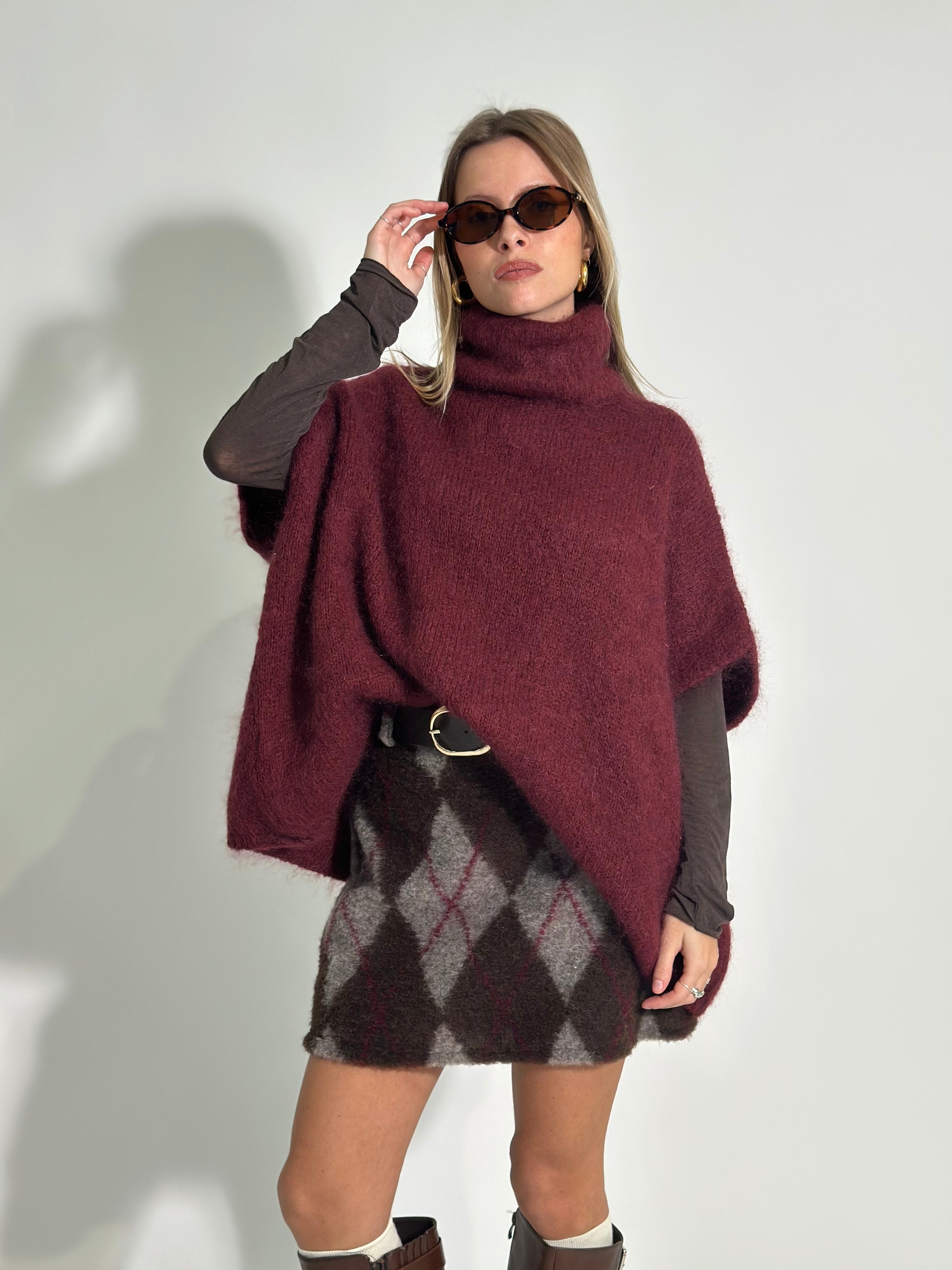 Maglia poncho mohair 5809