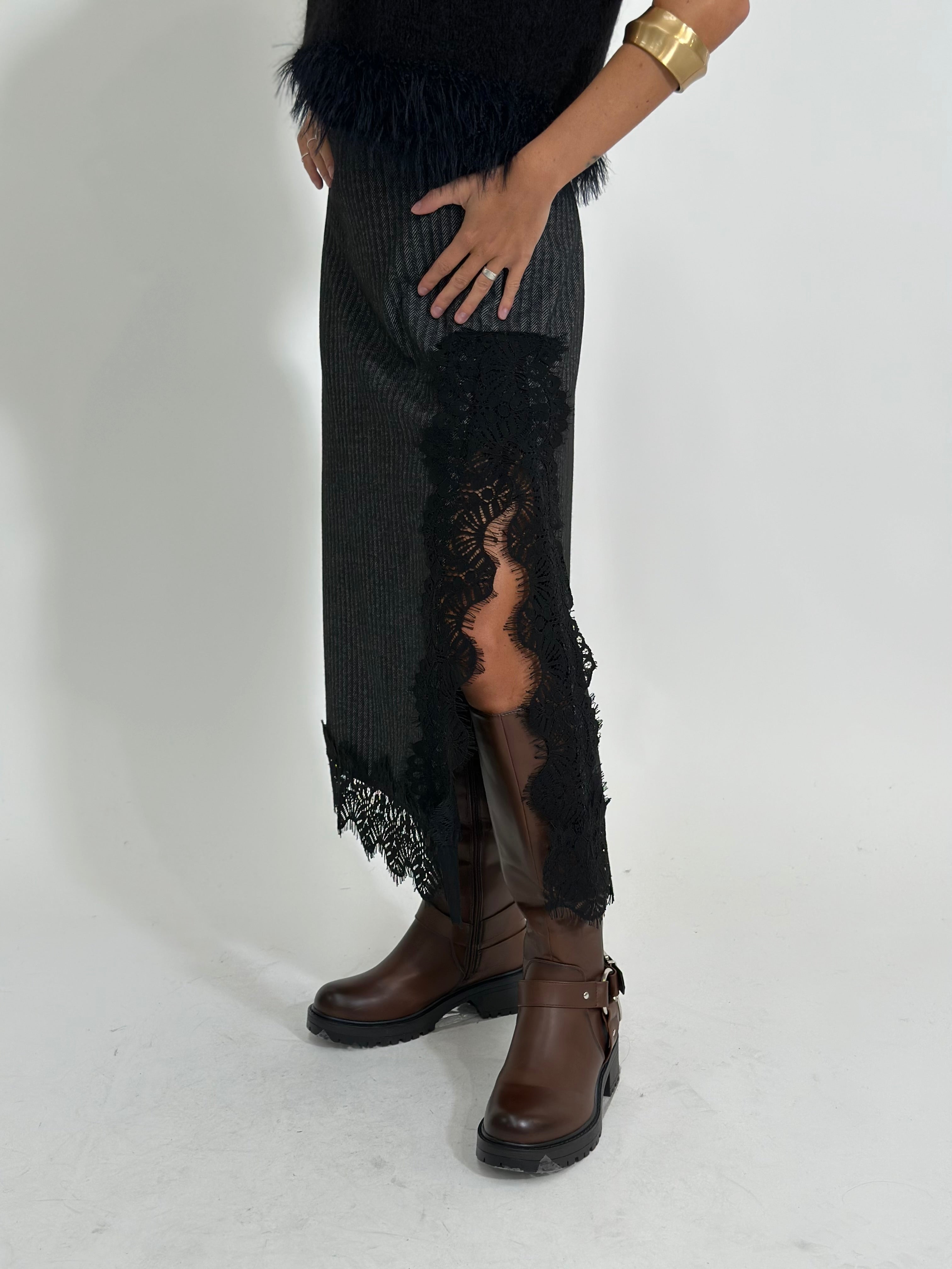 Gonna longuette pizzo 0158