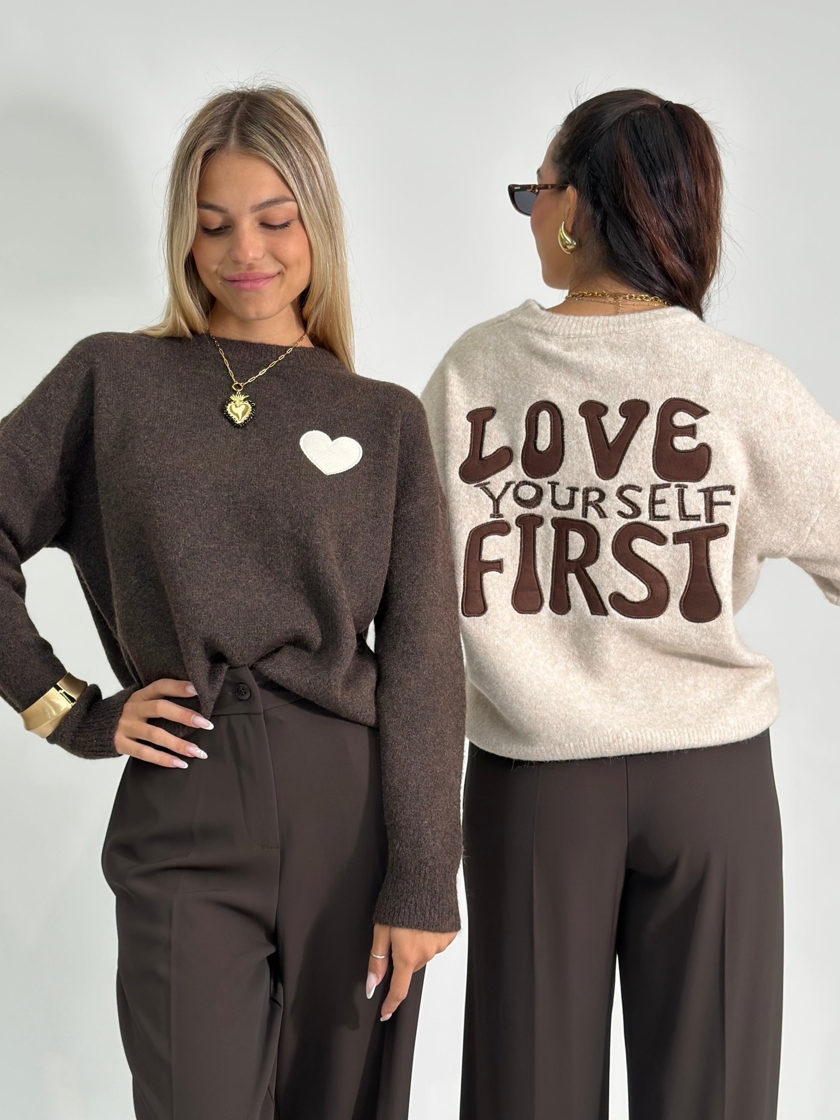 Maglia cuore 2583 ECRU
