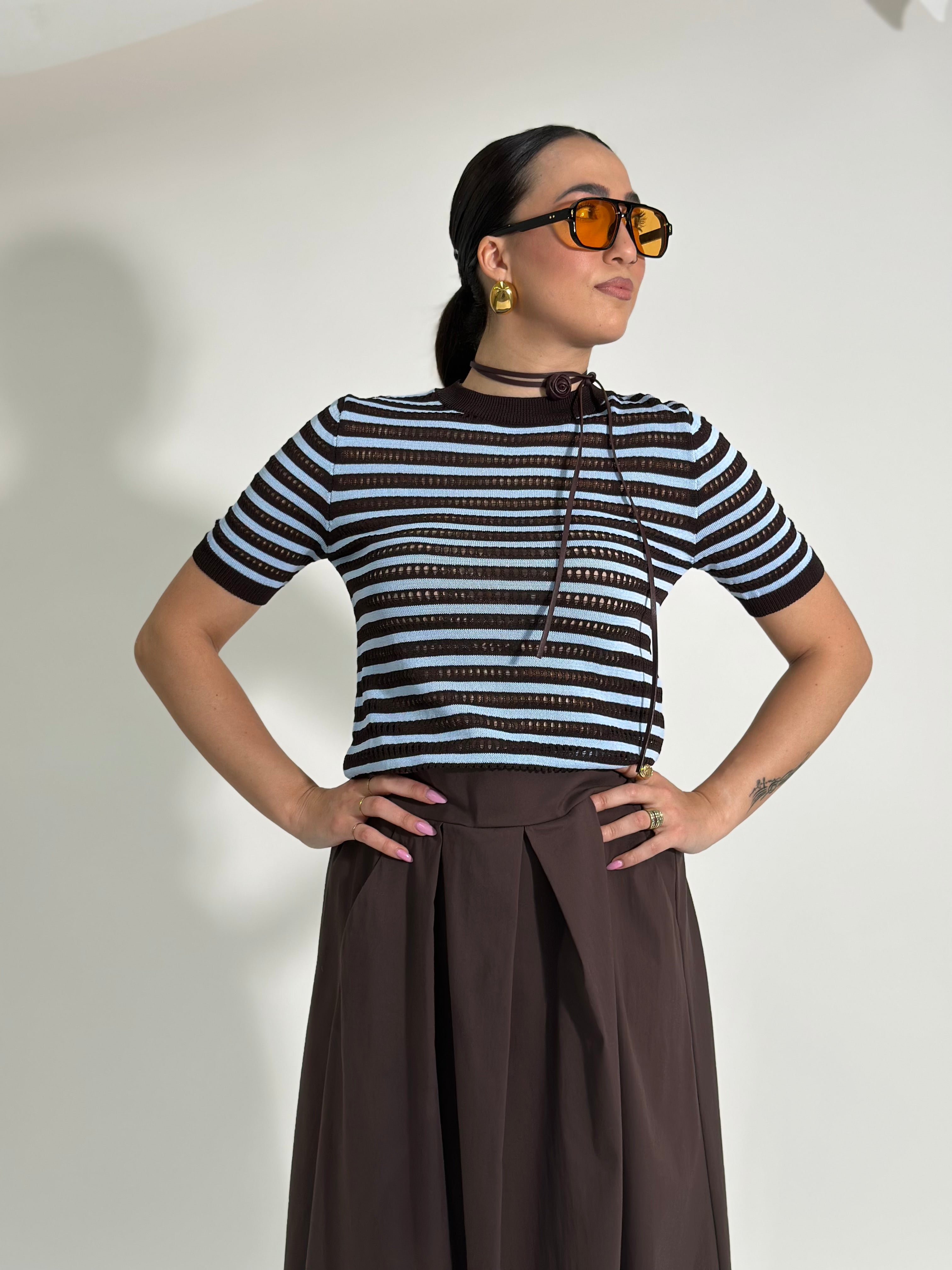 Maglia traforata 10094 CAFFE'