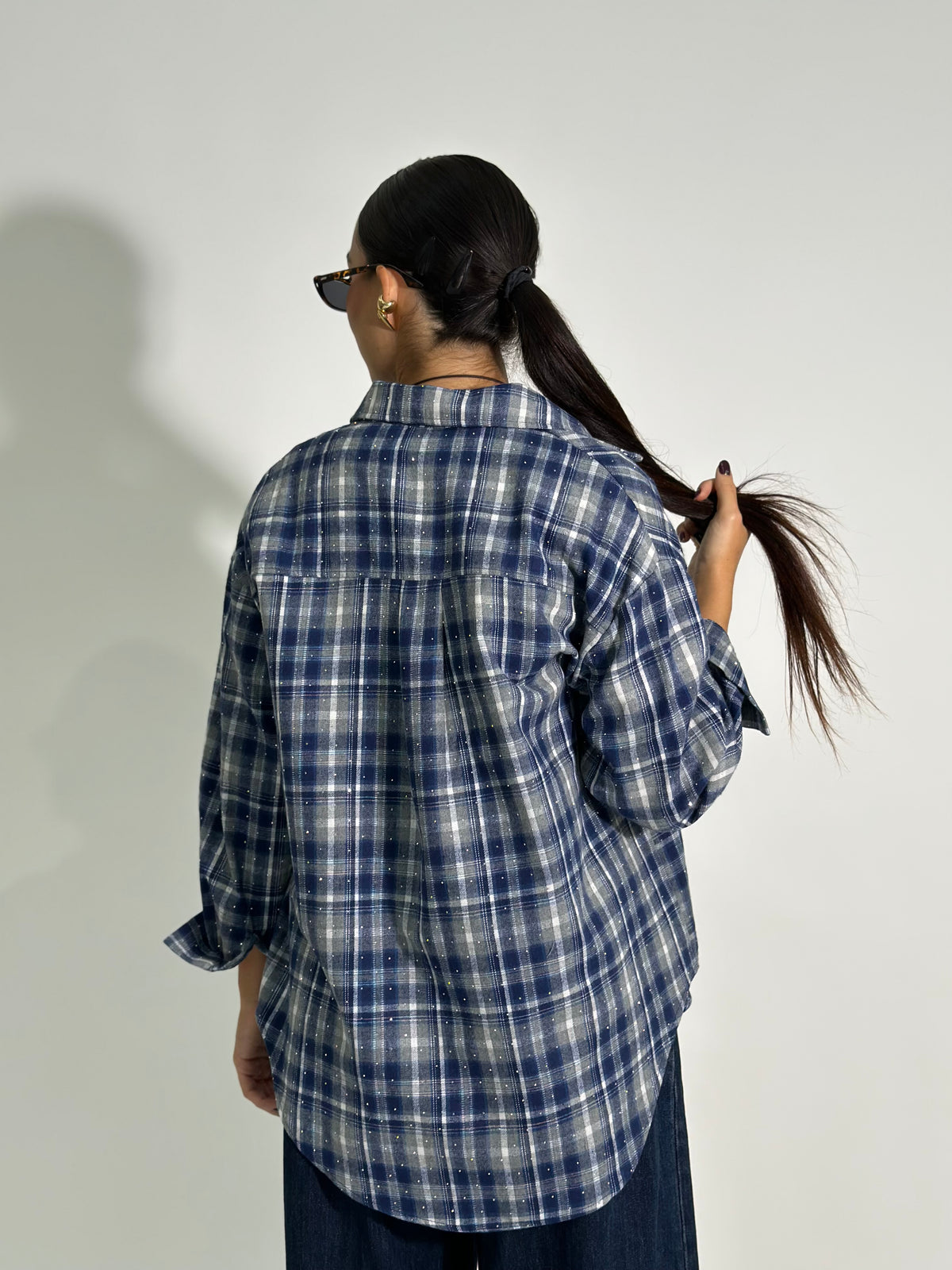 Camicia check brillantino 19108 GRIGIO