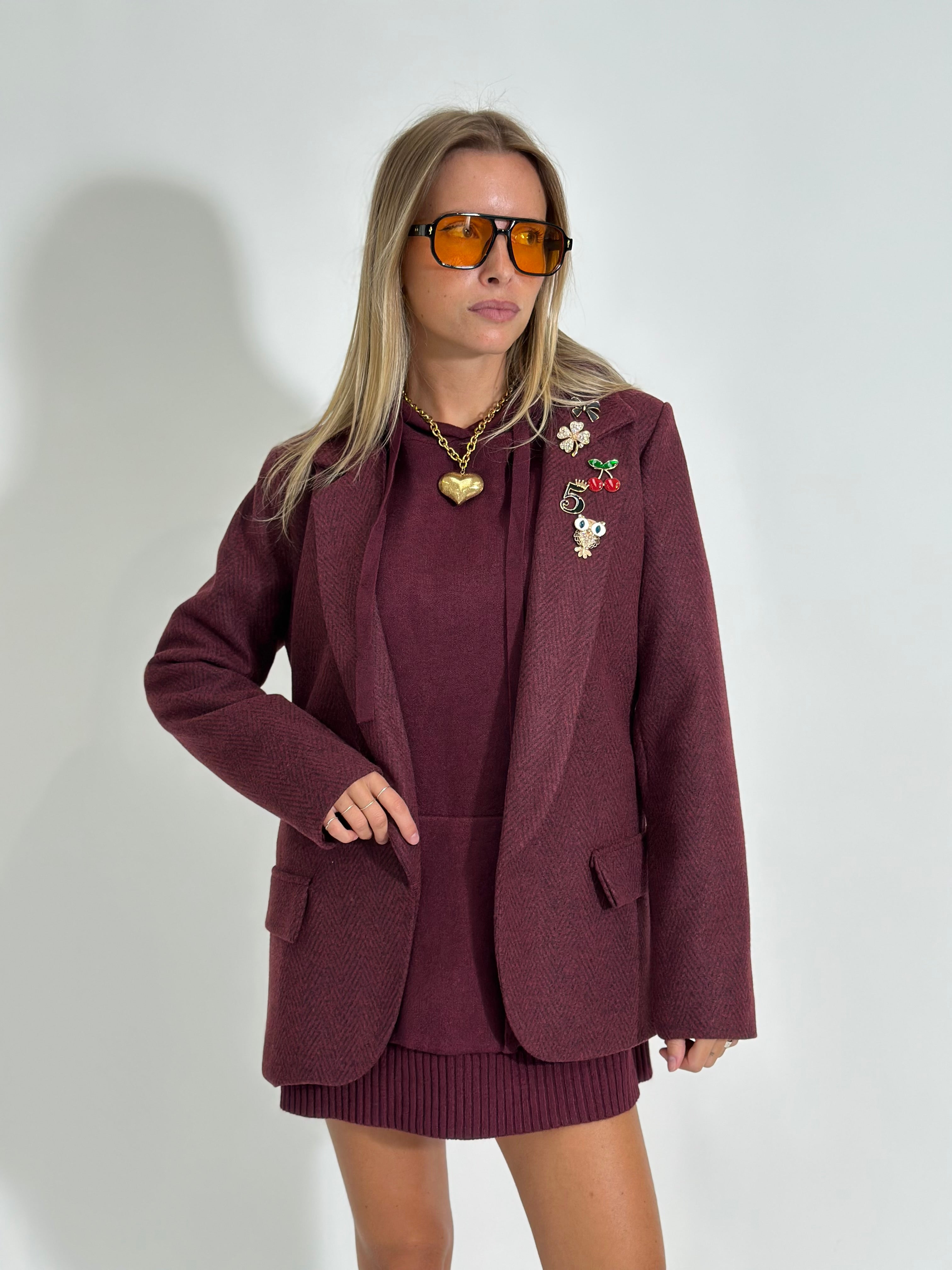 Giacca cintura 4182 BURGUNDY