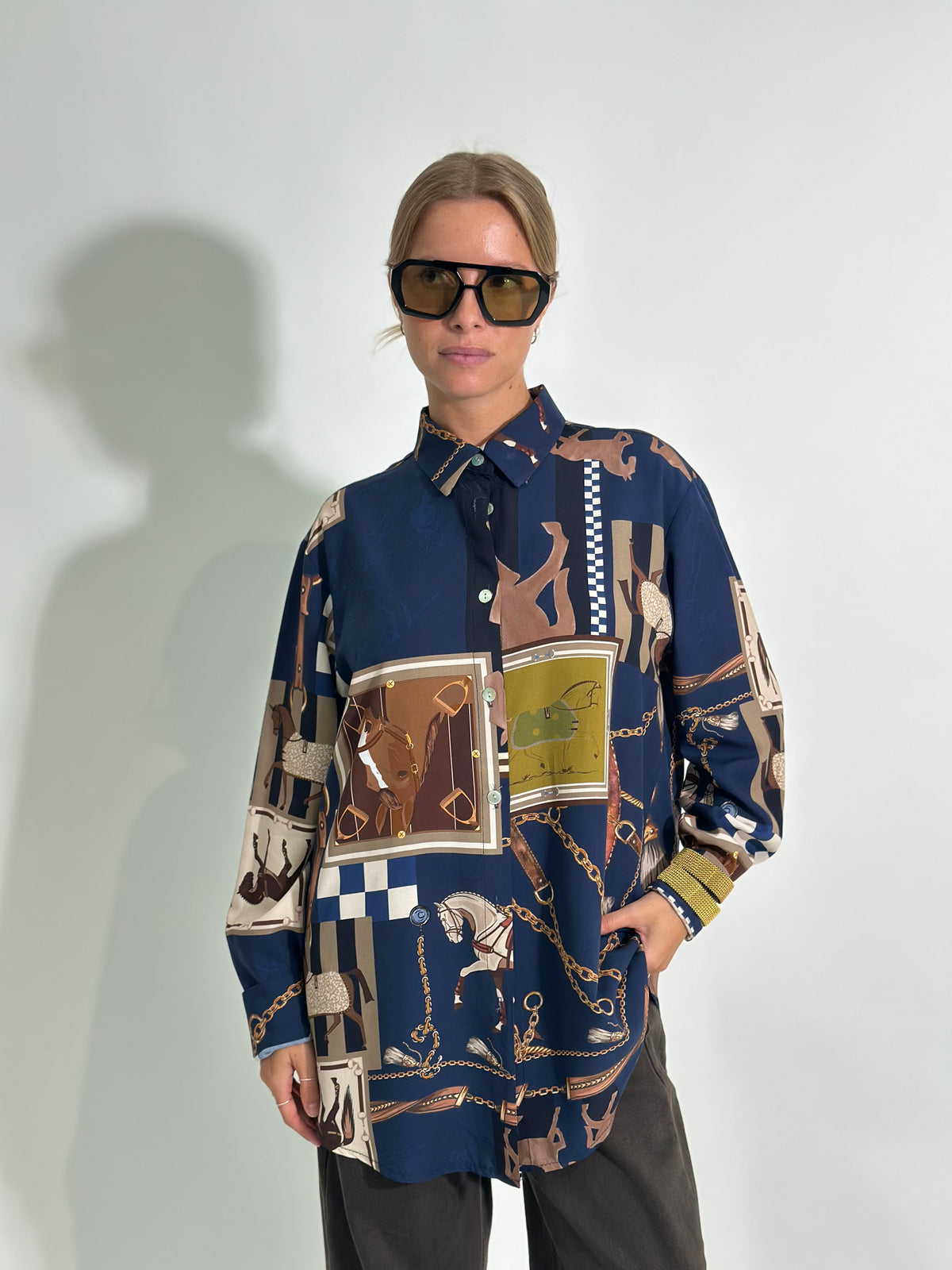 Camicia Horse 22040 BLU