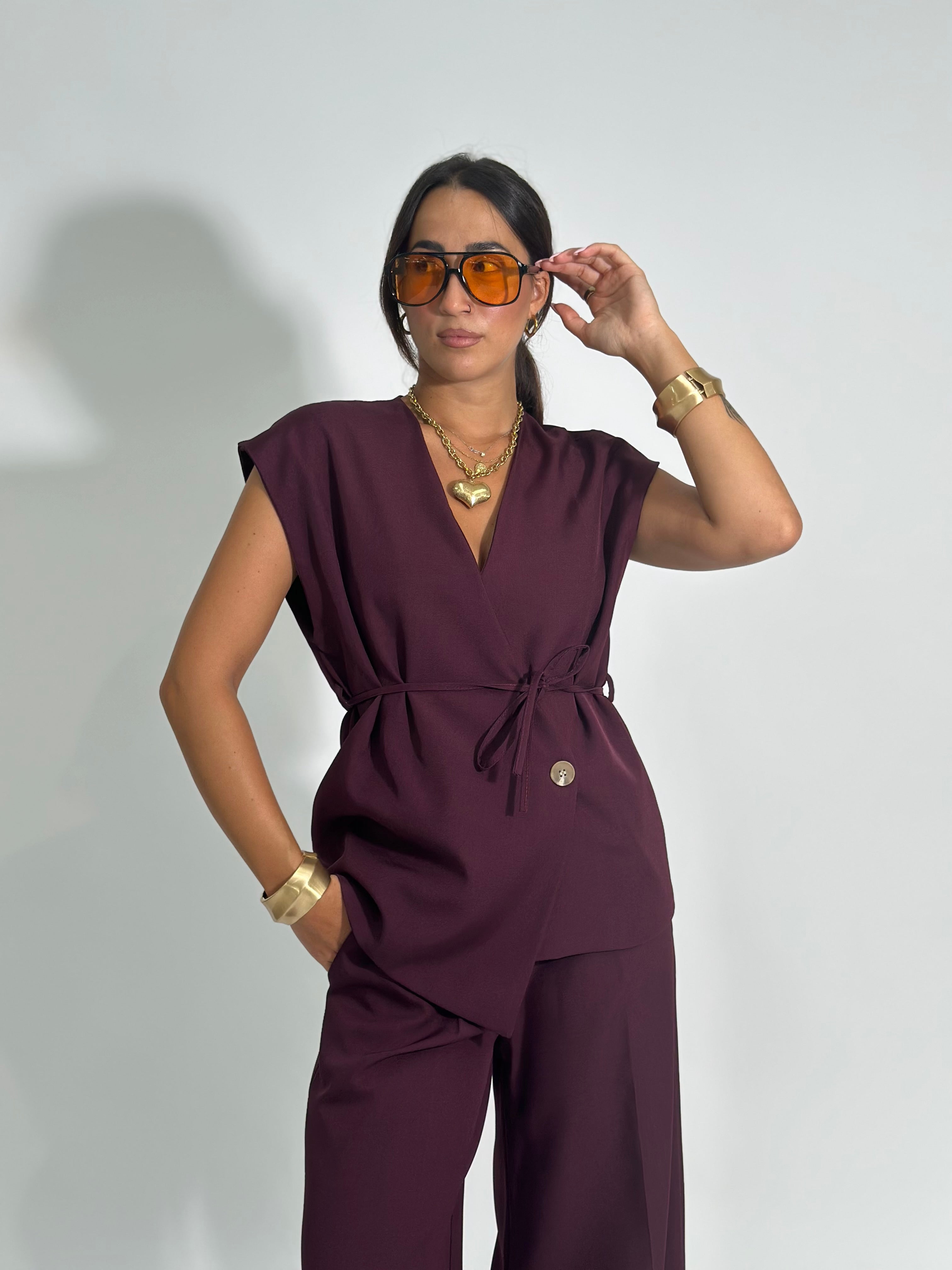 Completo gilet 18786 BORDO'