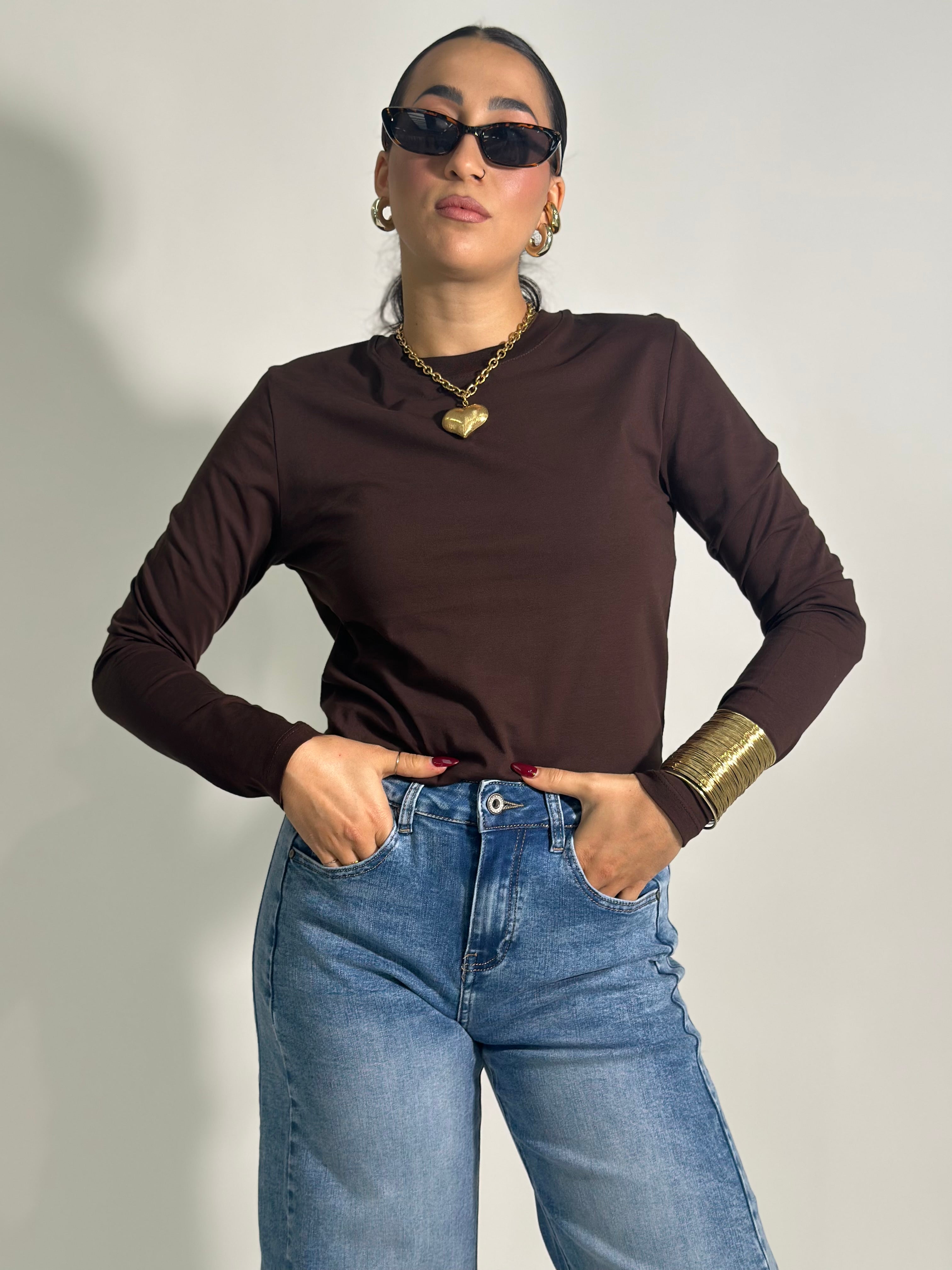 Maglia Girocollo Lumina  L8157 MORO