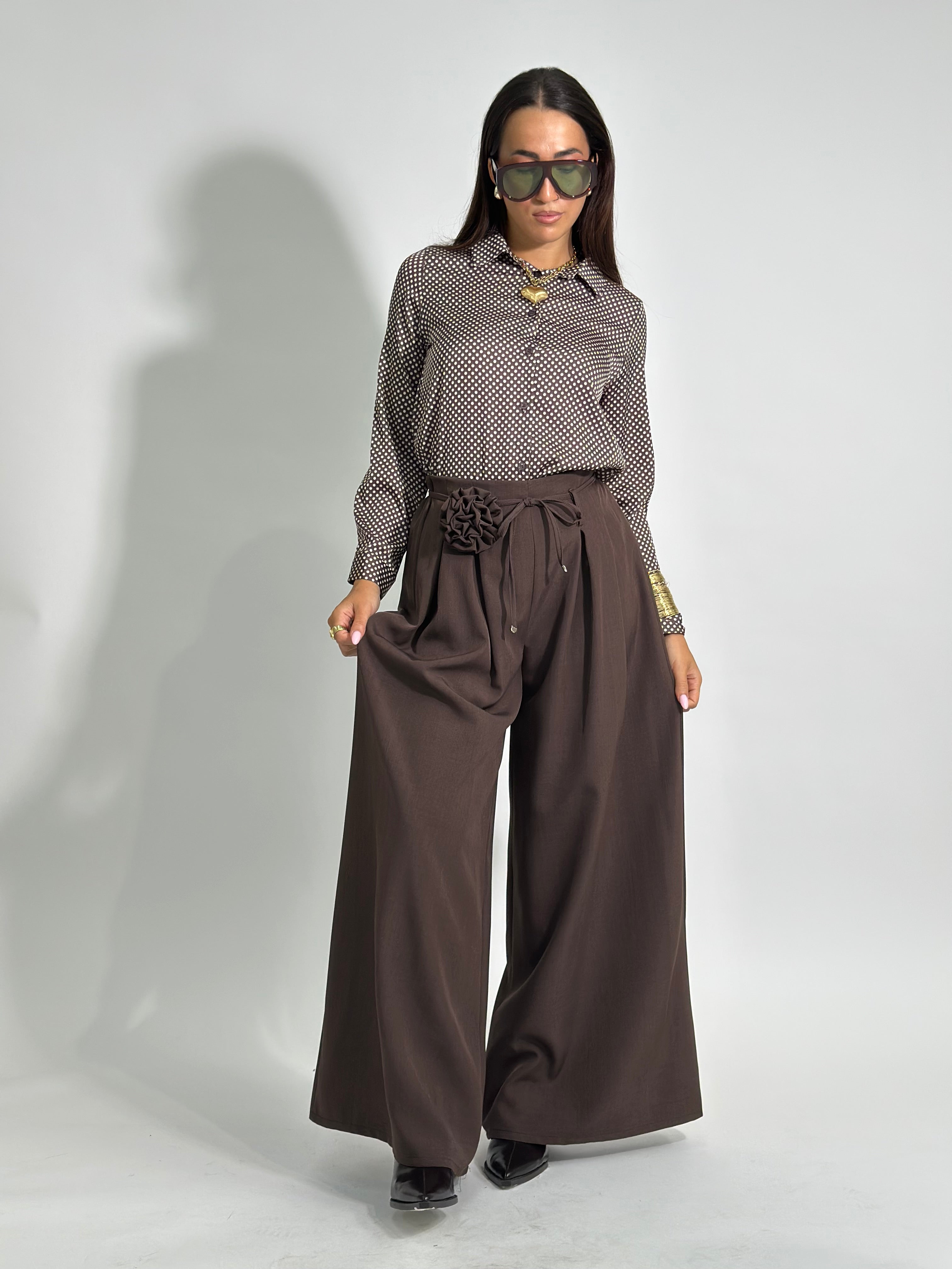 Pantalone fiore 25603 MORO