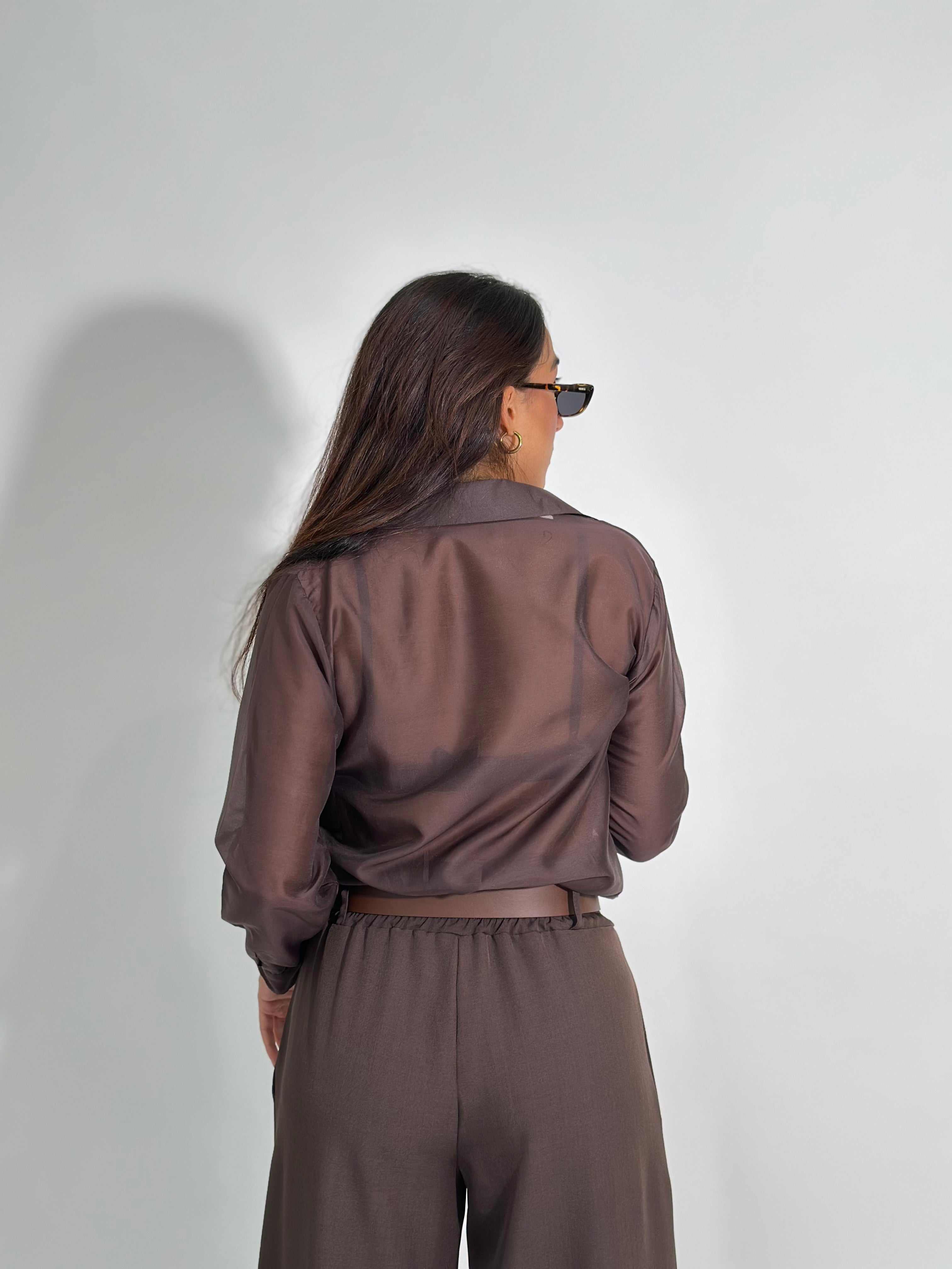 Camicia tencel 7988 MARRONE