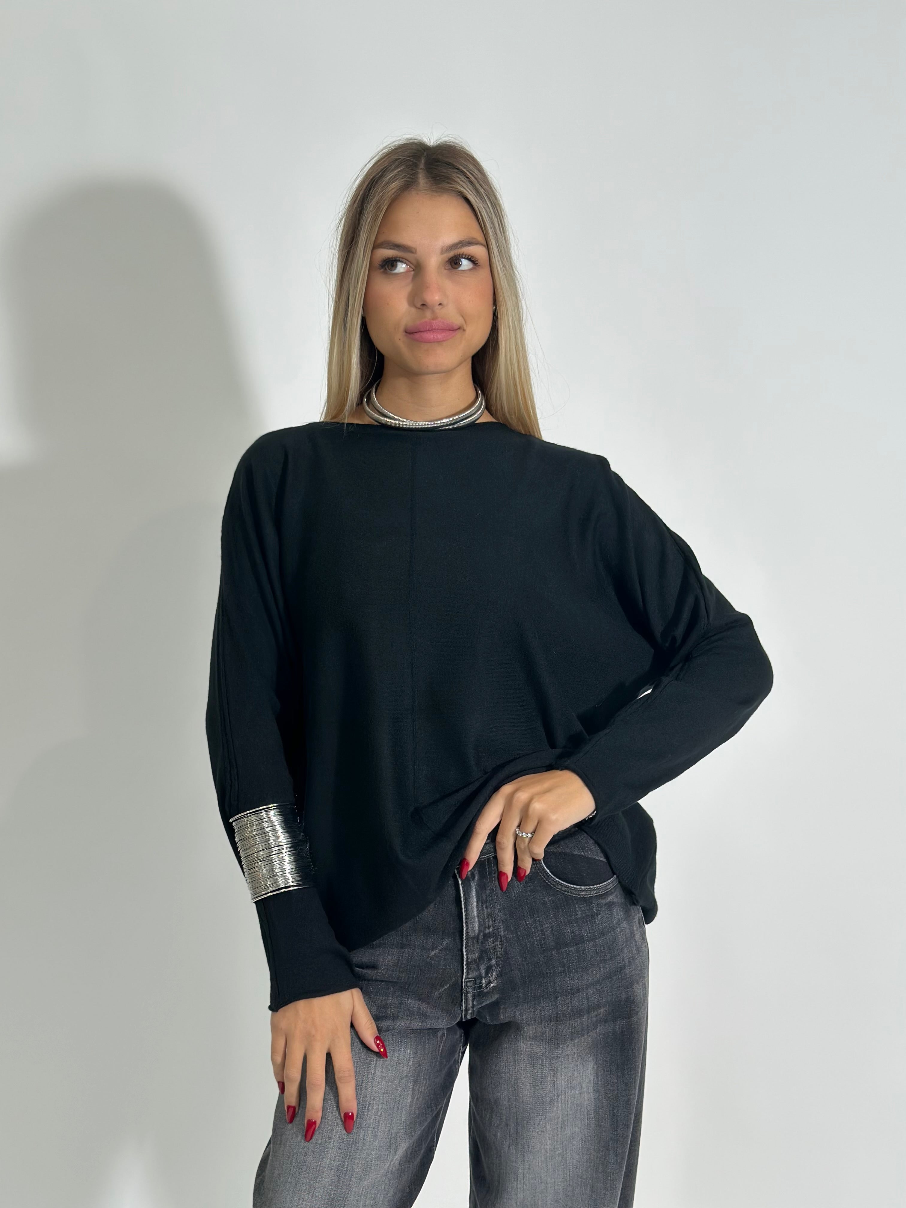 Maglia treccina ZS3097 NERO