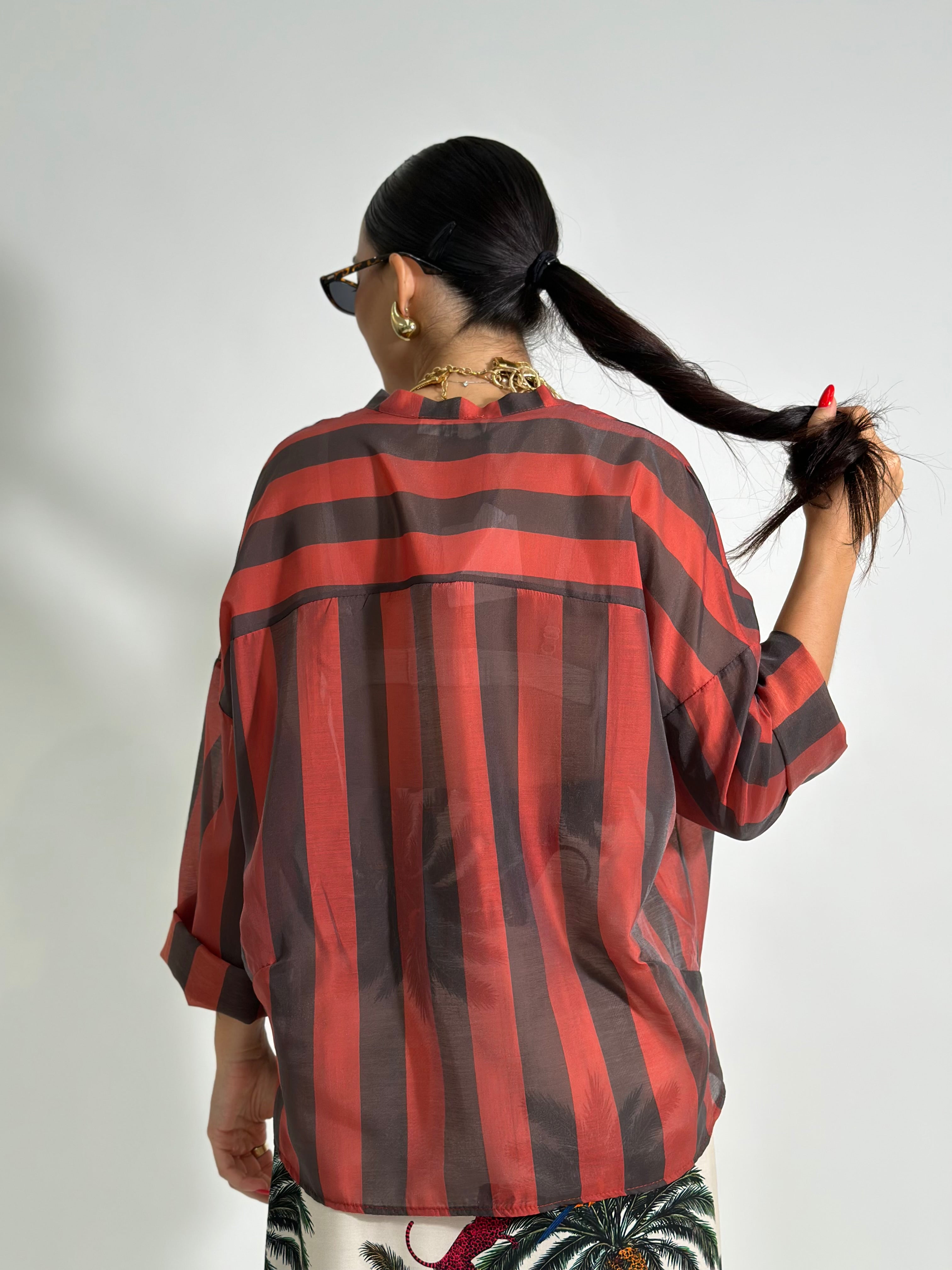 Camicia riga 21504 MATTONE