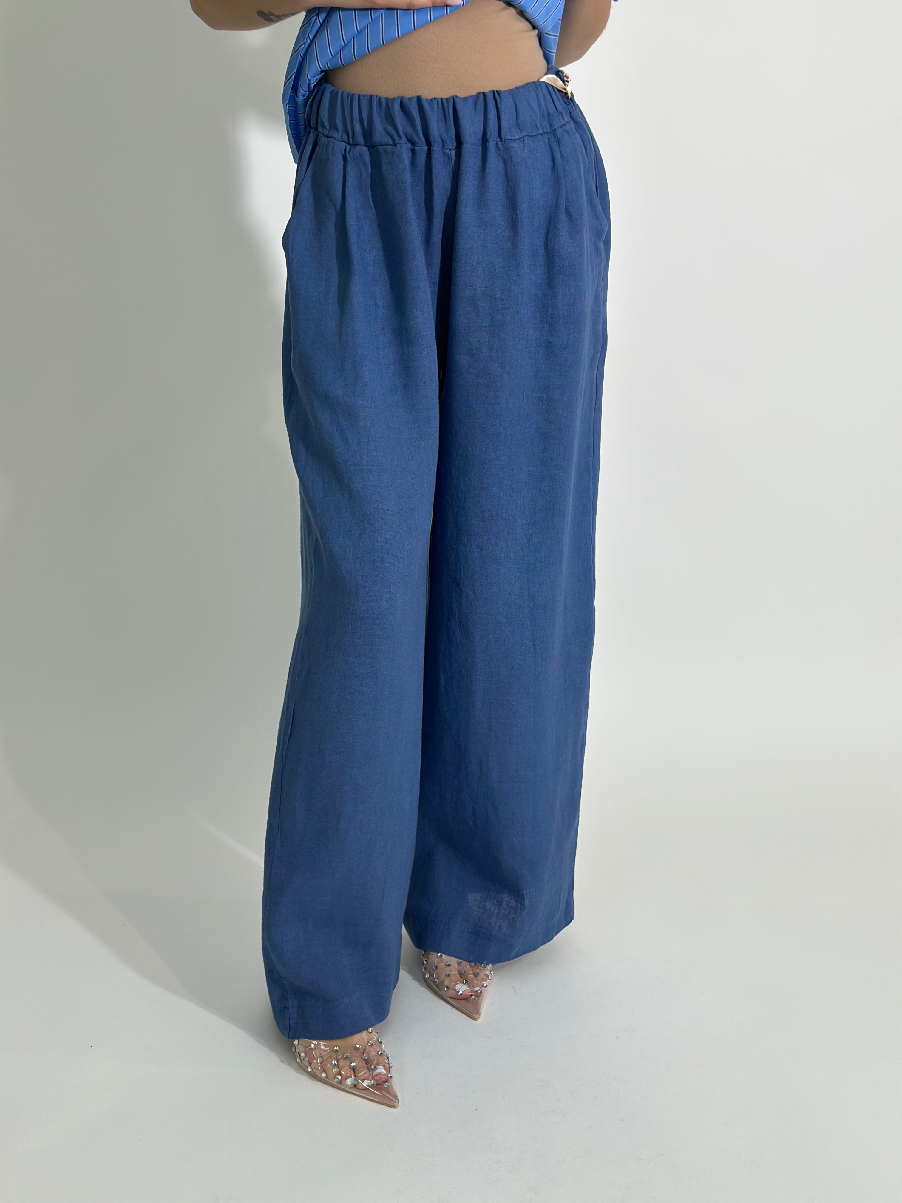 Pantalone lino 78223 DENIM