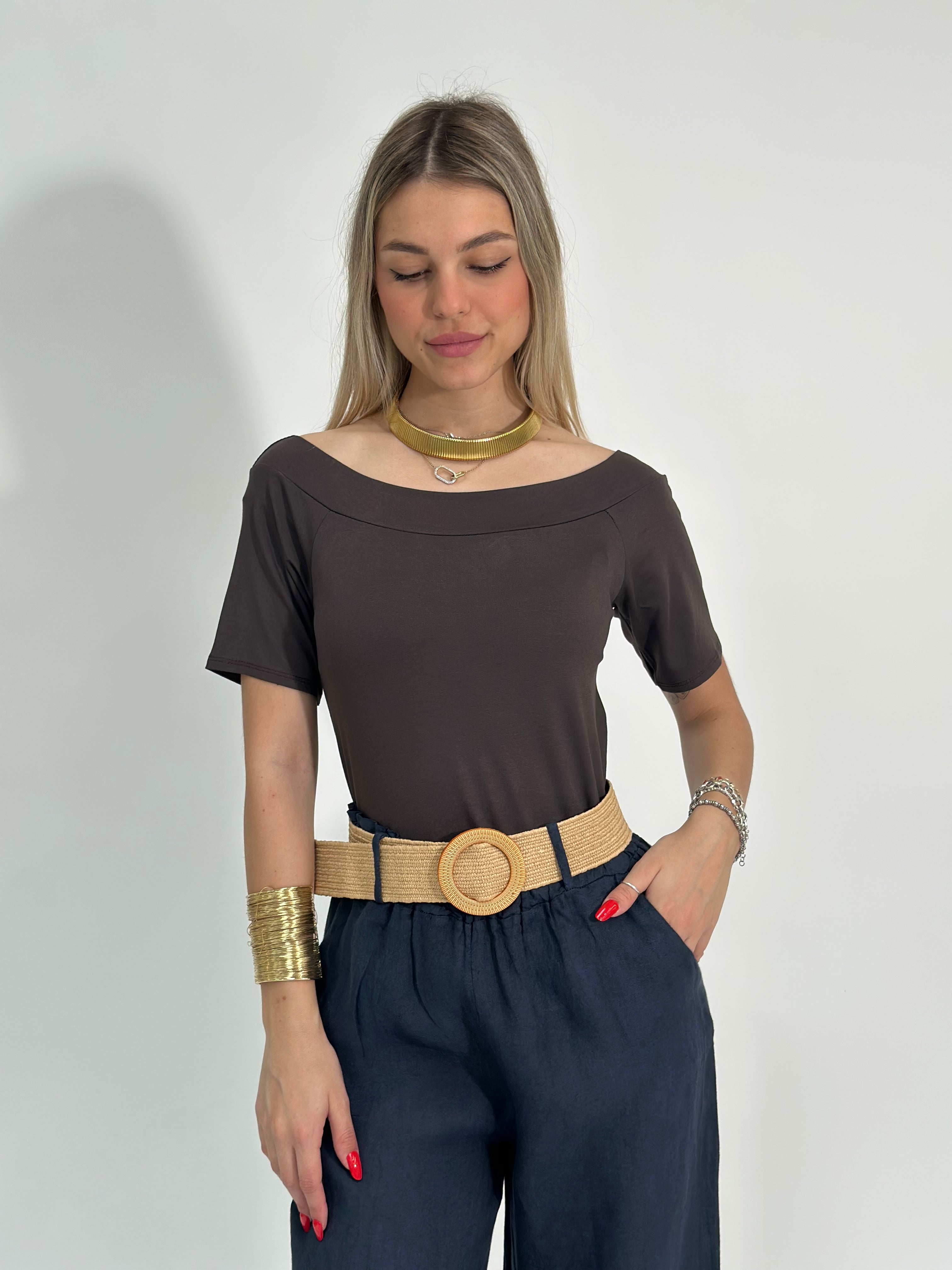 Maglia scollo a barca 7008