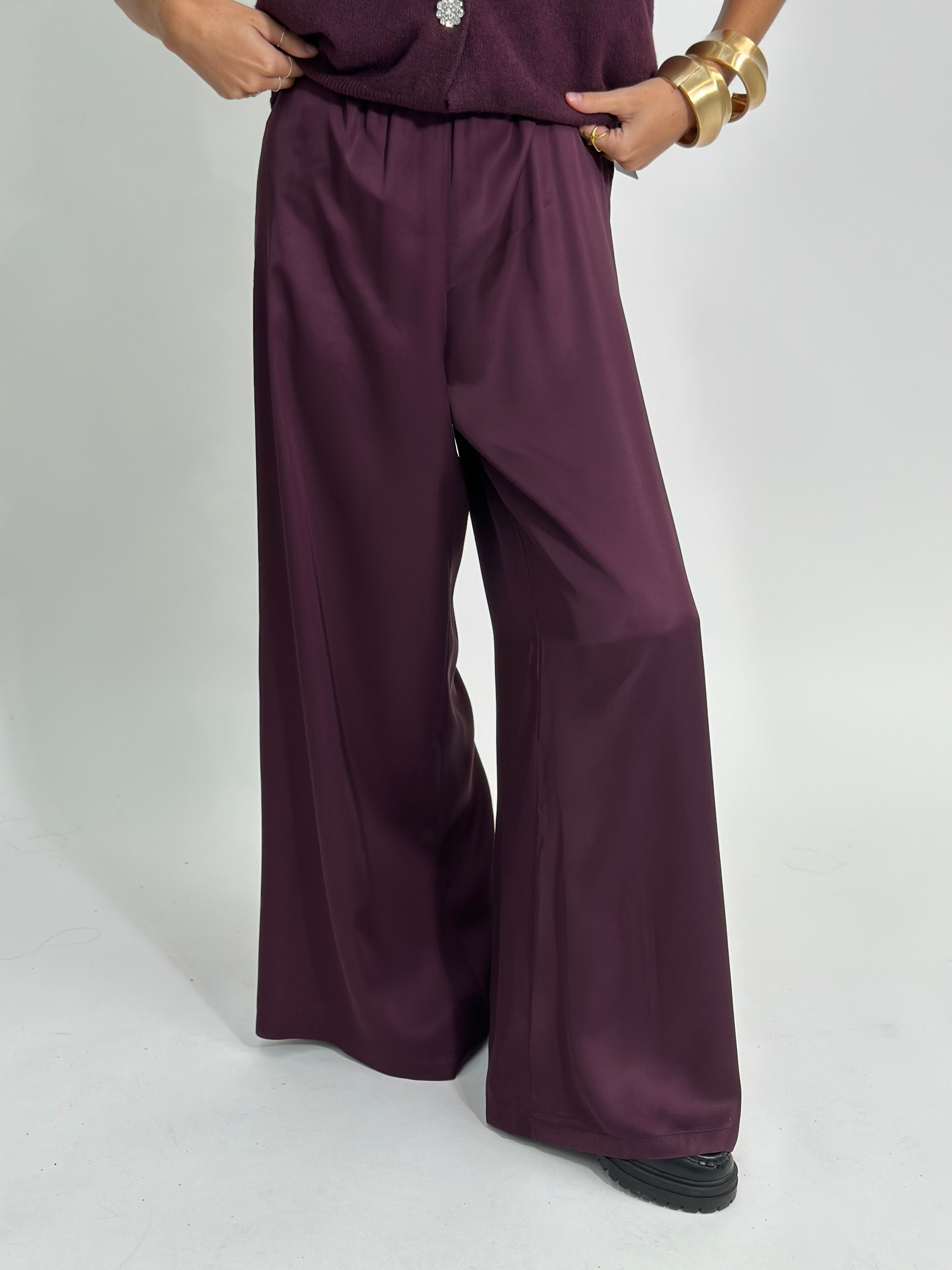 Pantalone fluido 2577 BORDO'