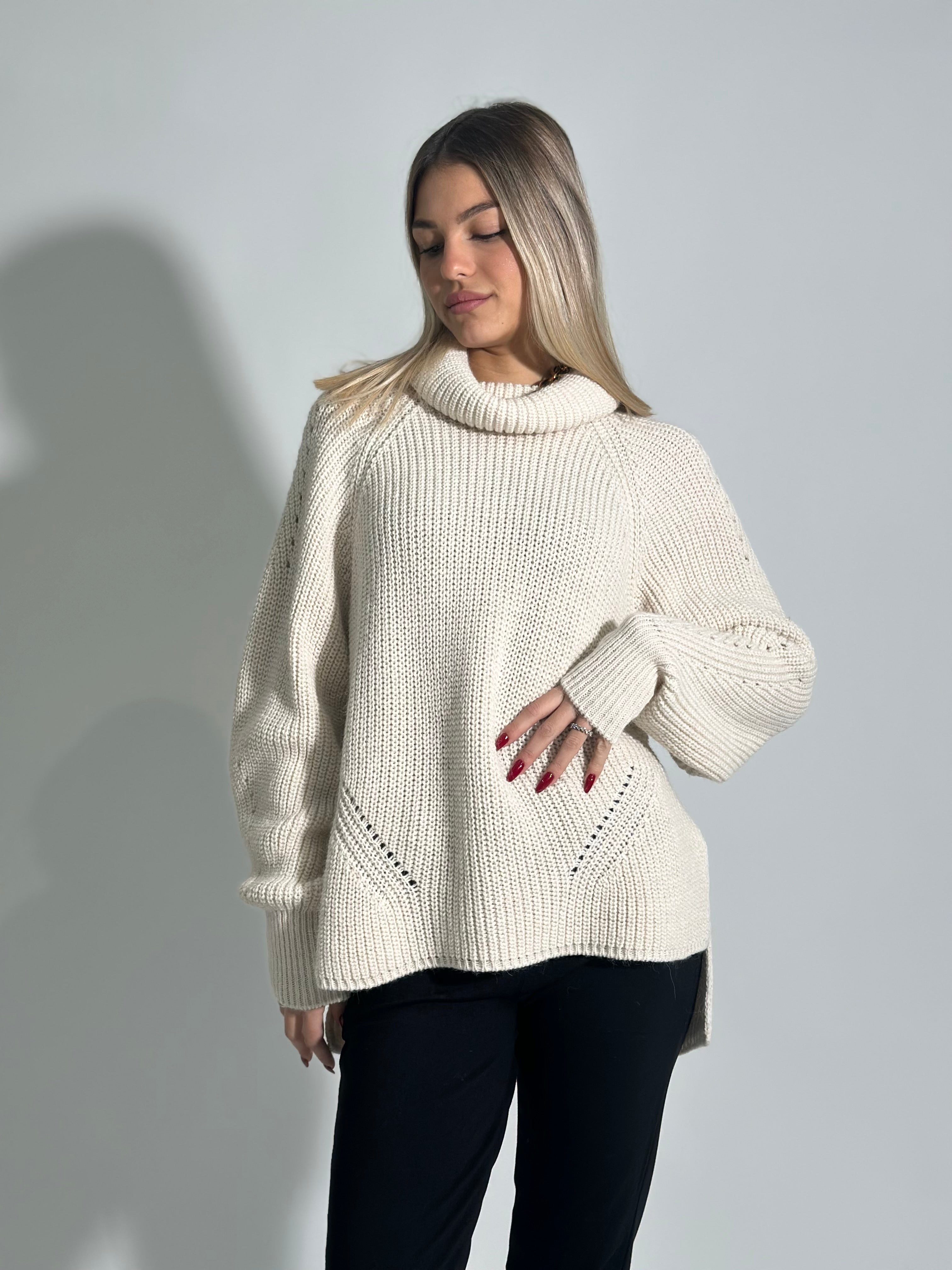 Maglia coste inglese 10343 PANNA