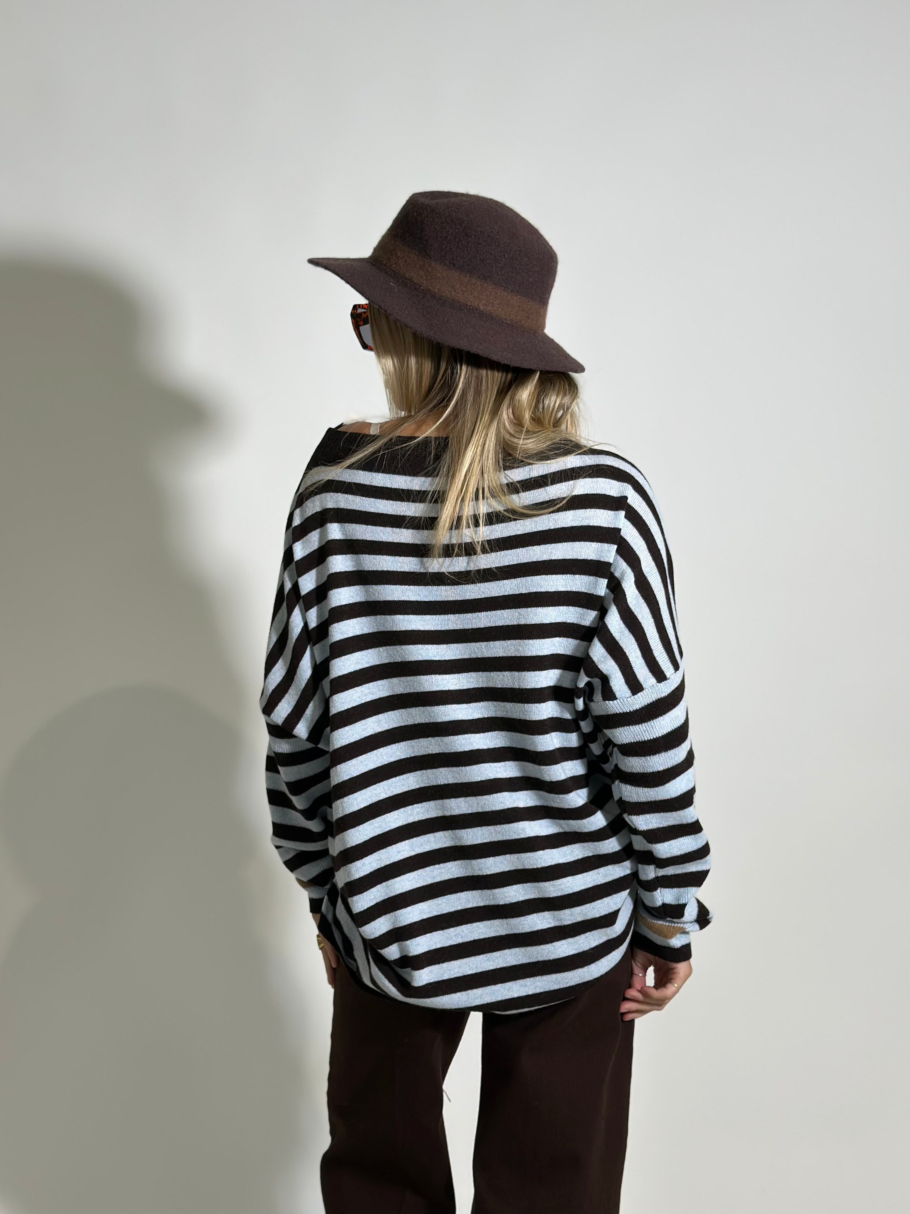 Maglia cashmere blend riga 10225 CIELO