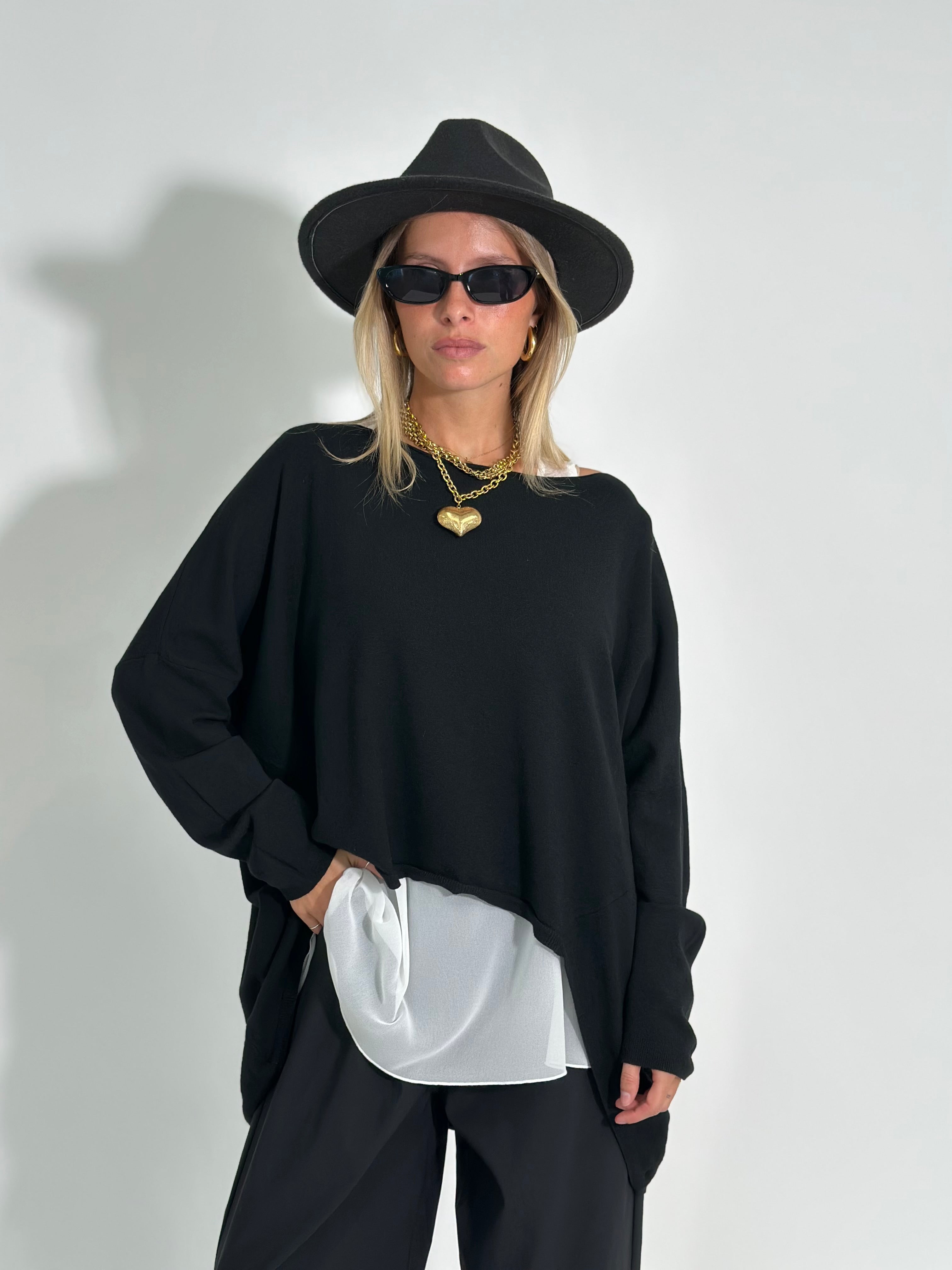 Maglia twin set M1101 NERO