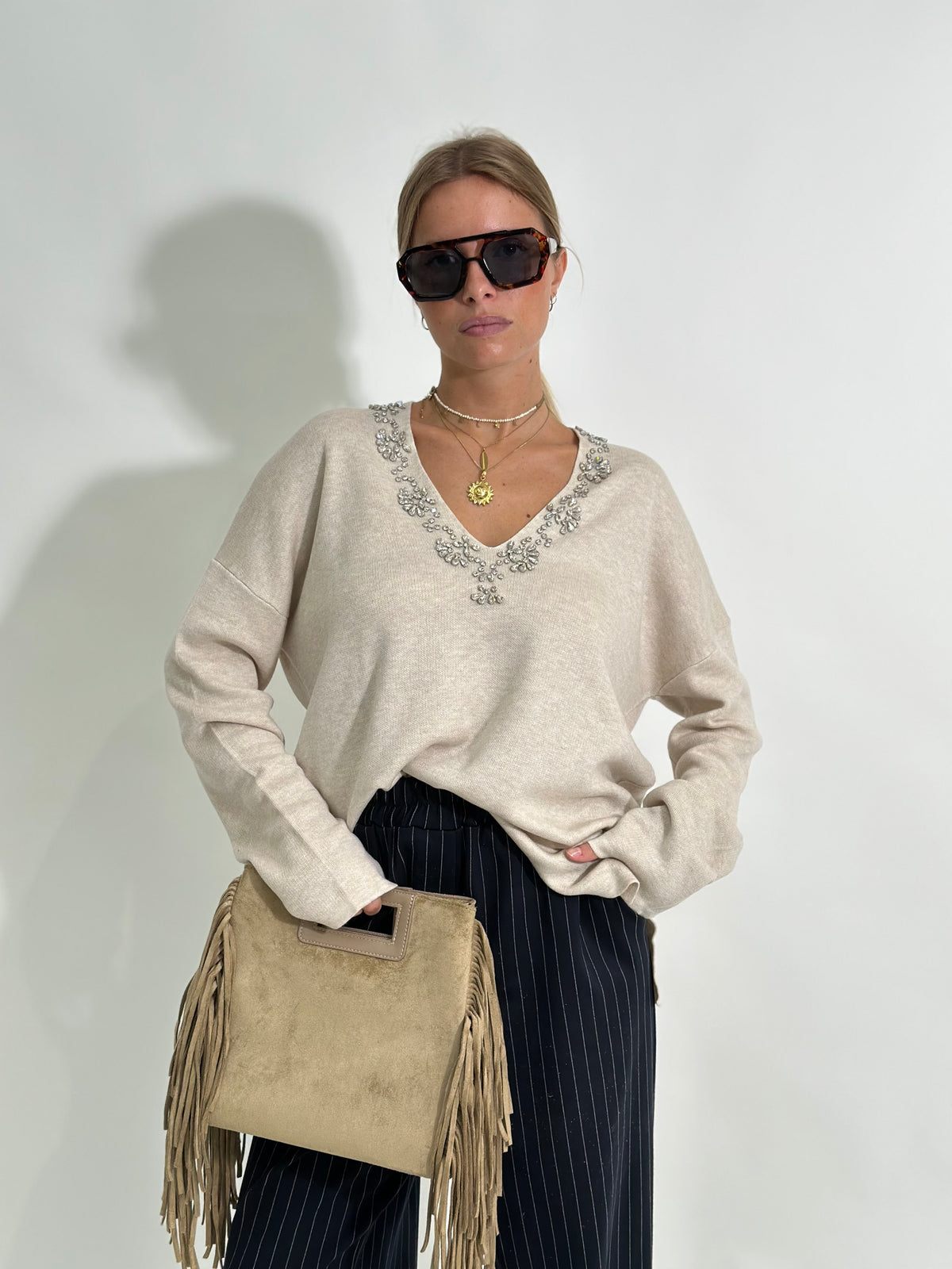 Borsa frange 1836 KHAKI