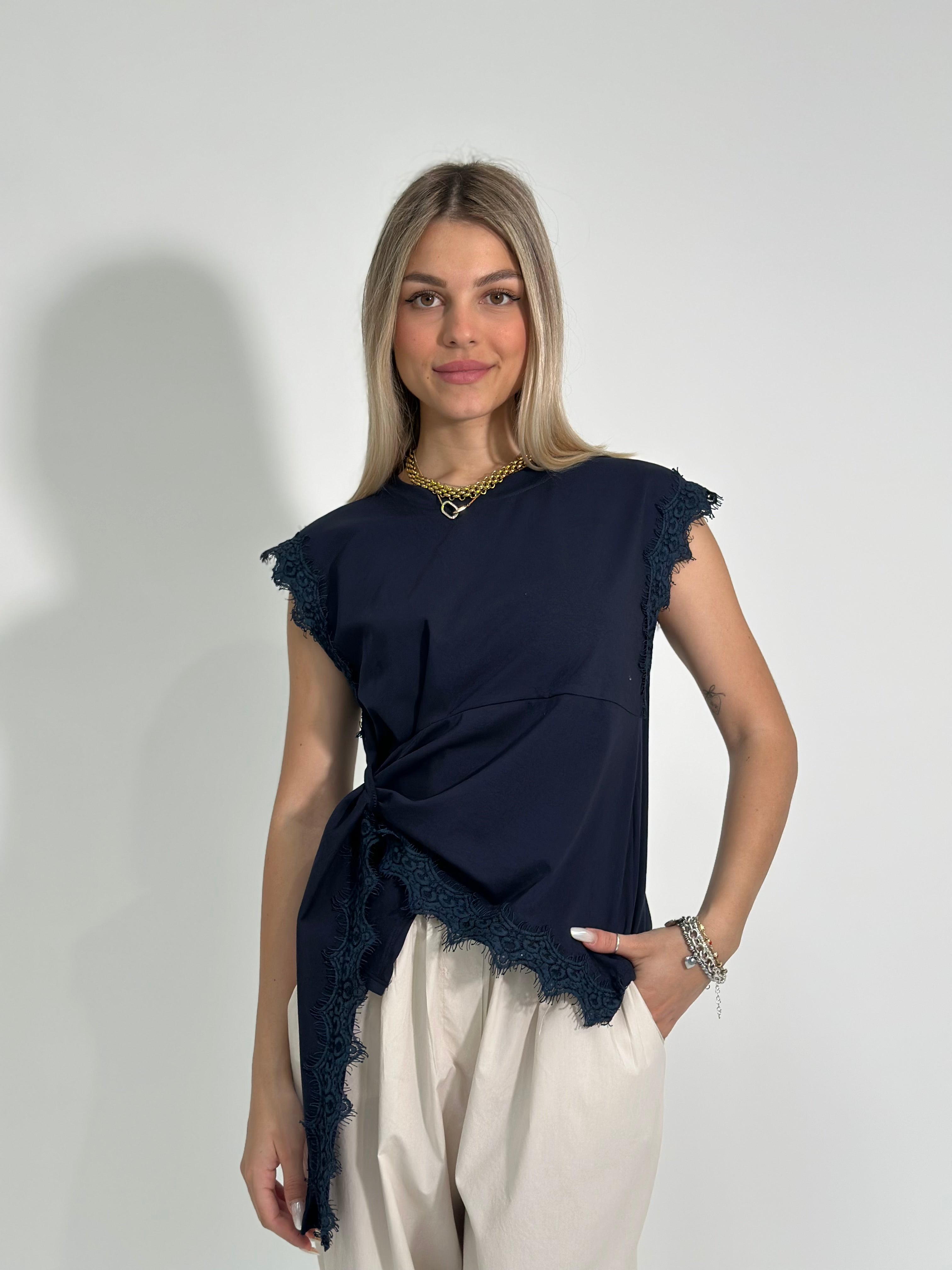 Maglia fiocco pizzo 8388