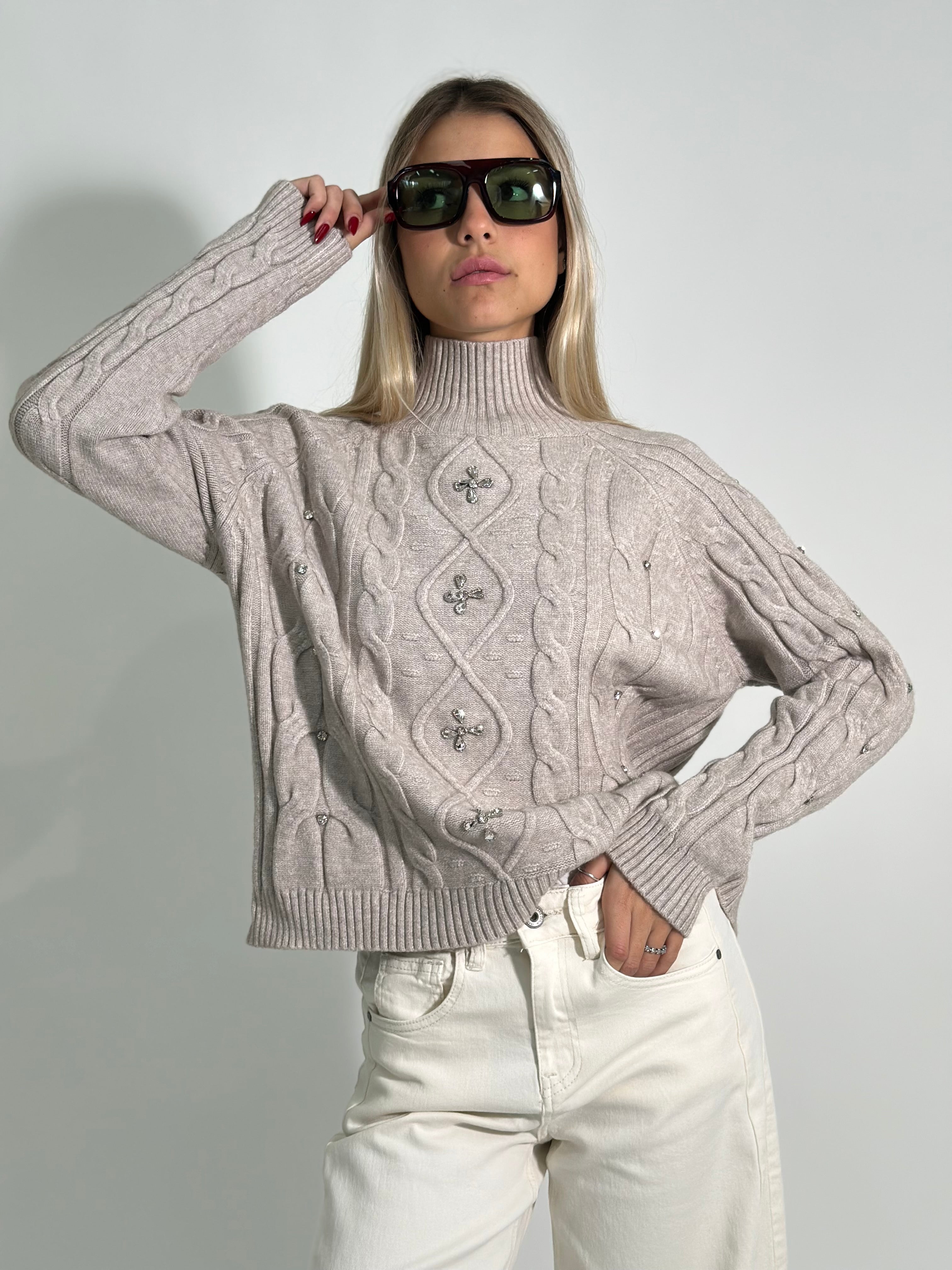 Maglia strass J28080 ECRU