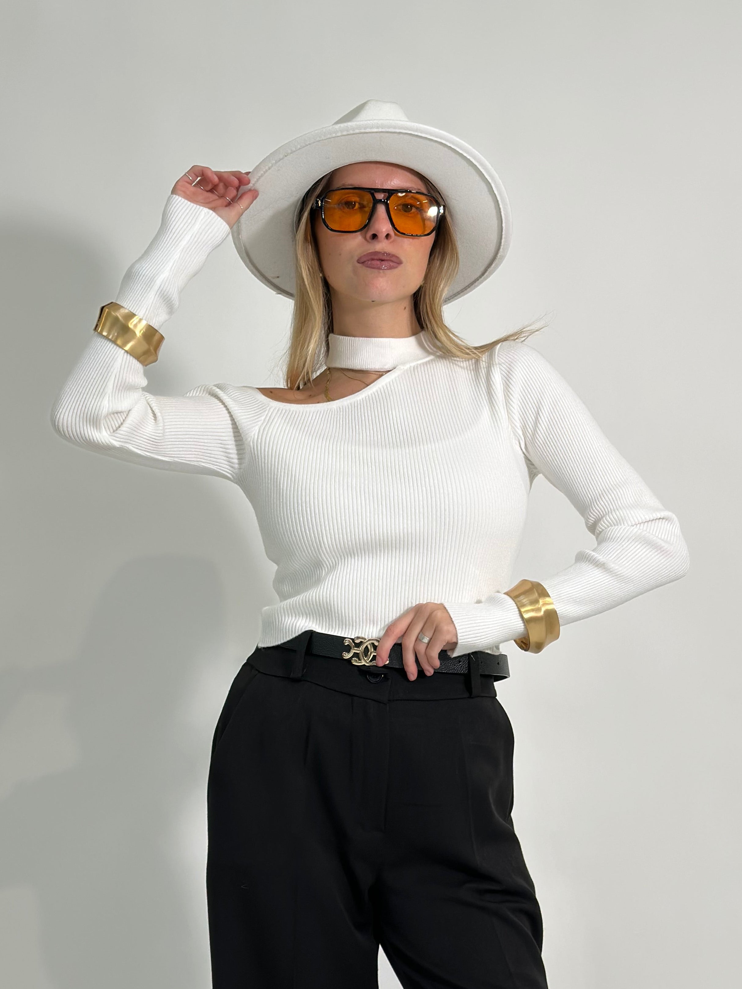 Maglia cut out crop 3022