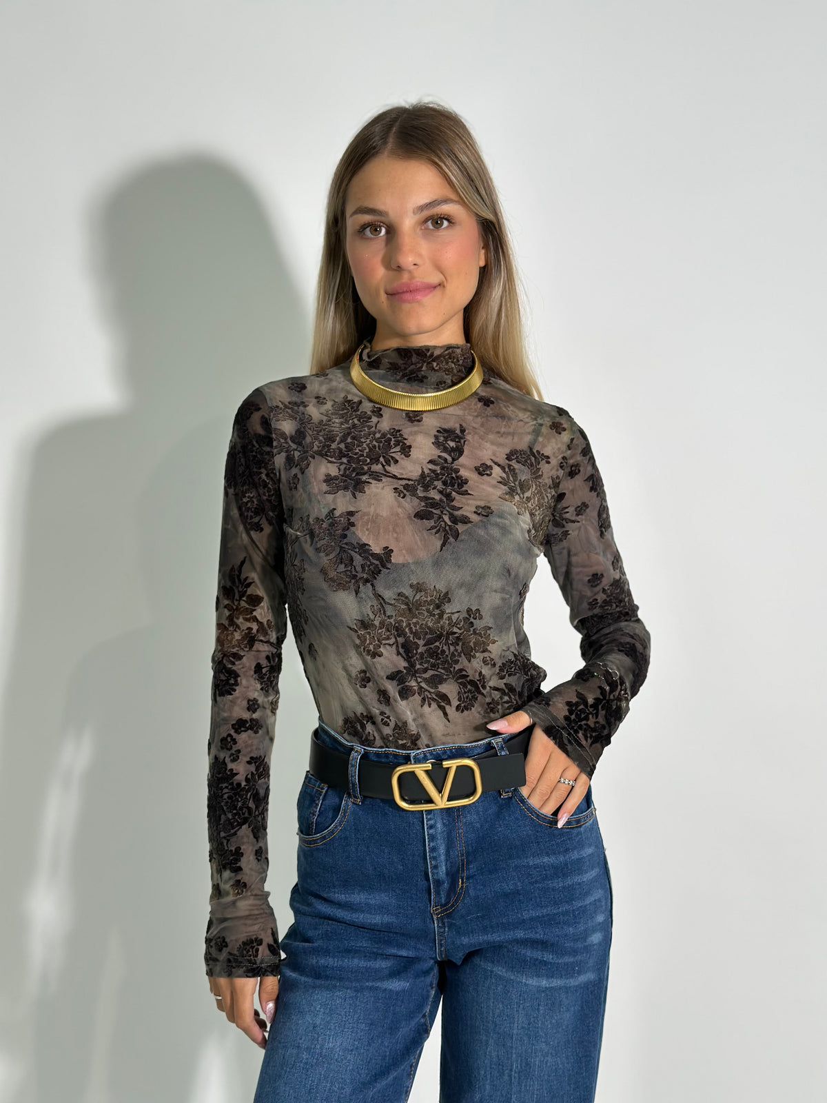 Maglia floccata 6873 VERDE