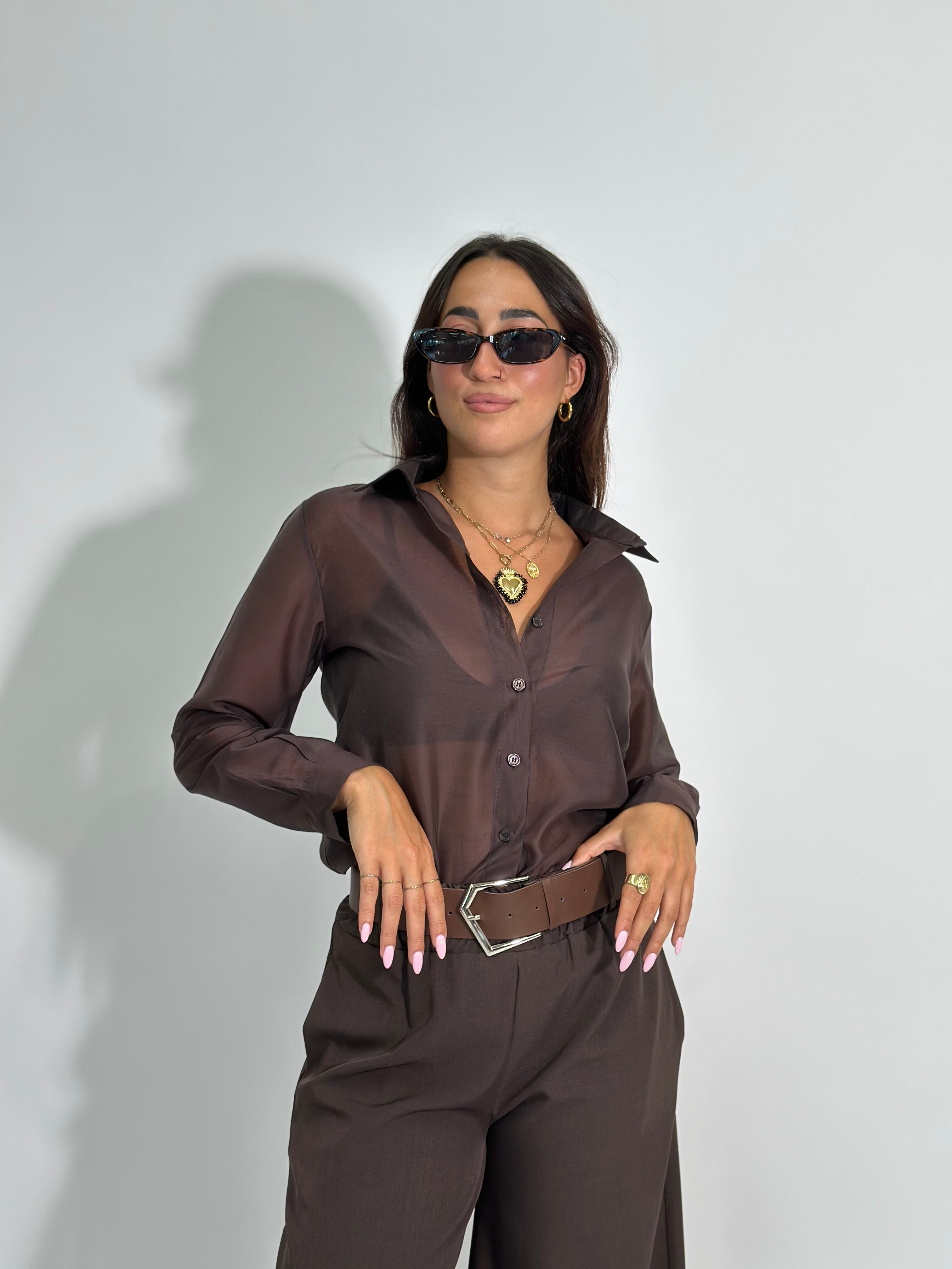 Camicia tencel 7988 MARRONE