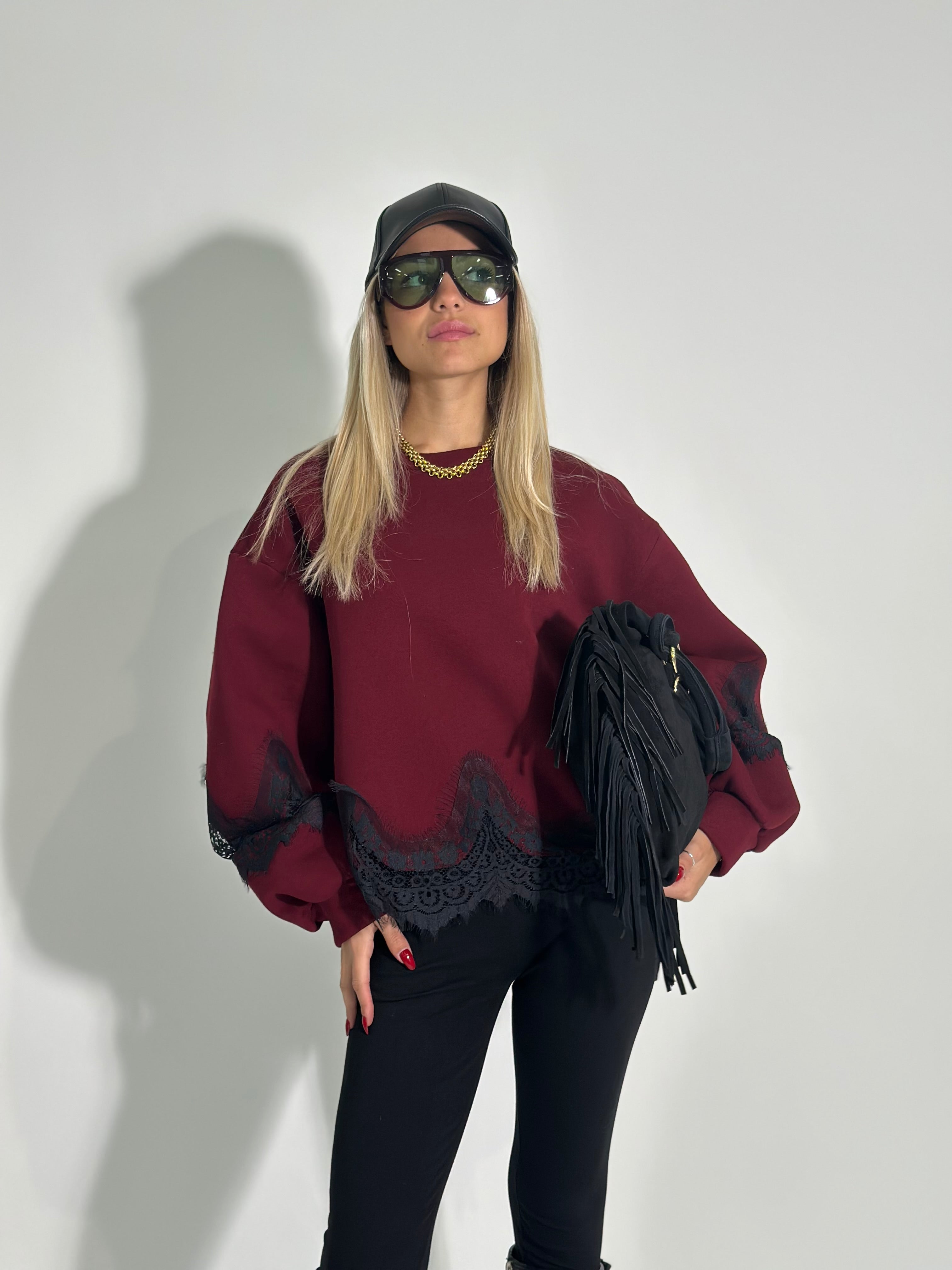 Felpa pizzo 9713 BURGUNDY
