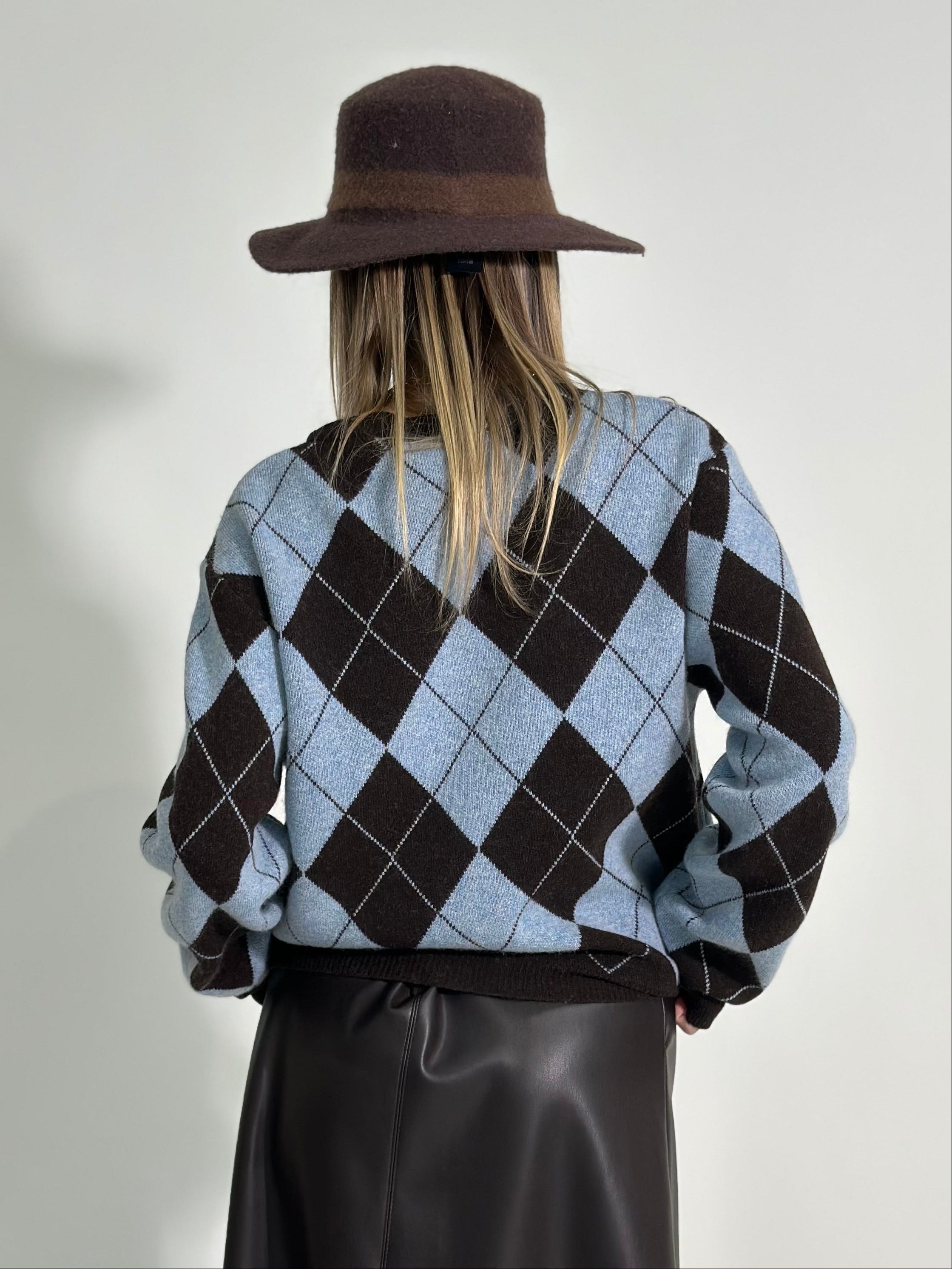 Maglia rombi 25136 CIELO