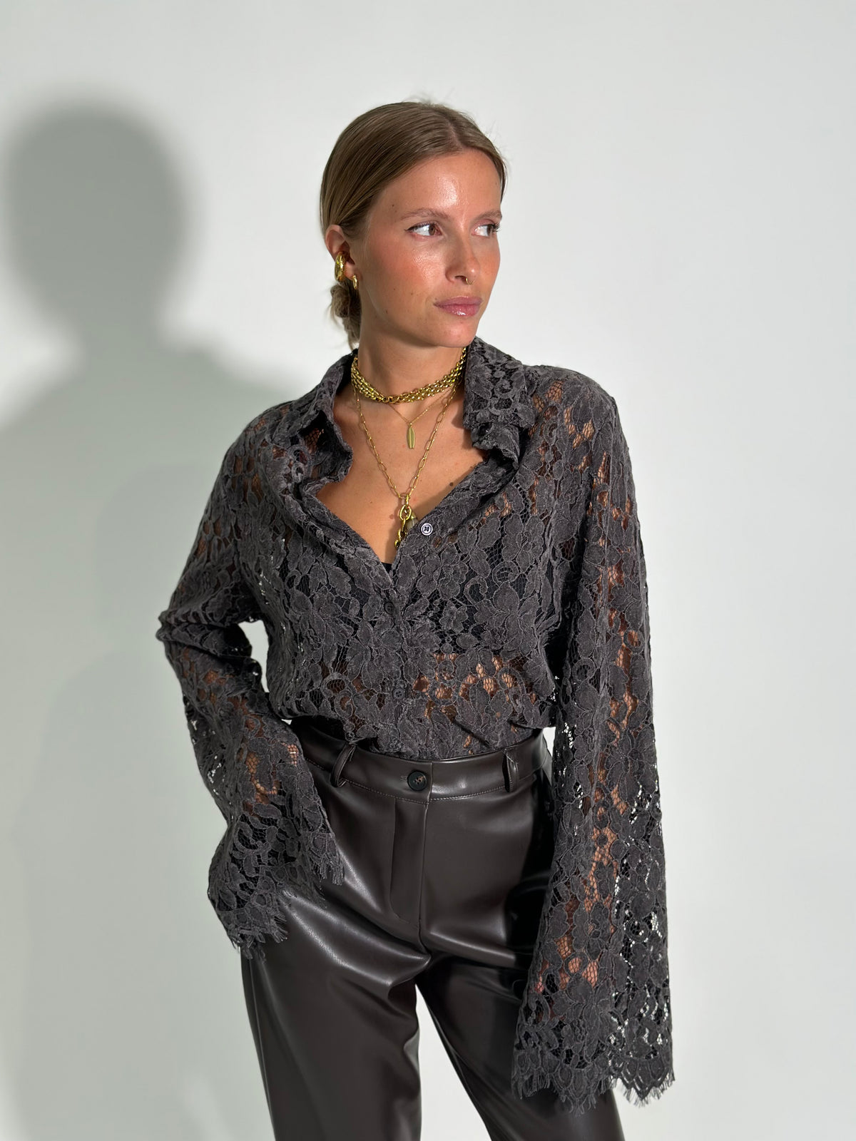 Camicia pizzo floccato 1519