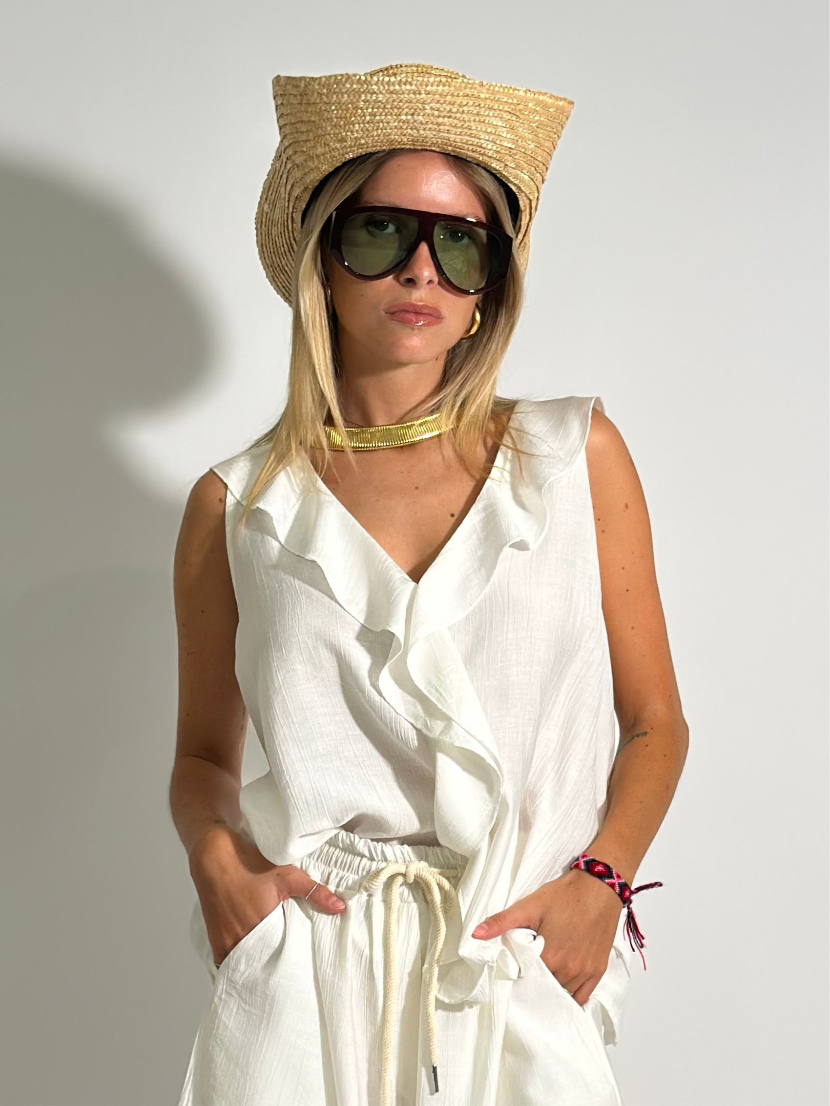 Camicia Volant 19101 BIANCO